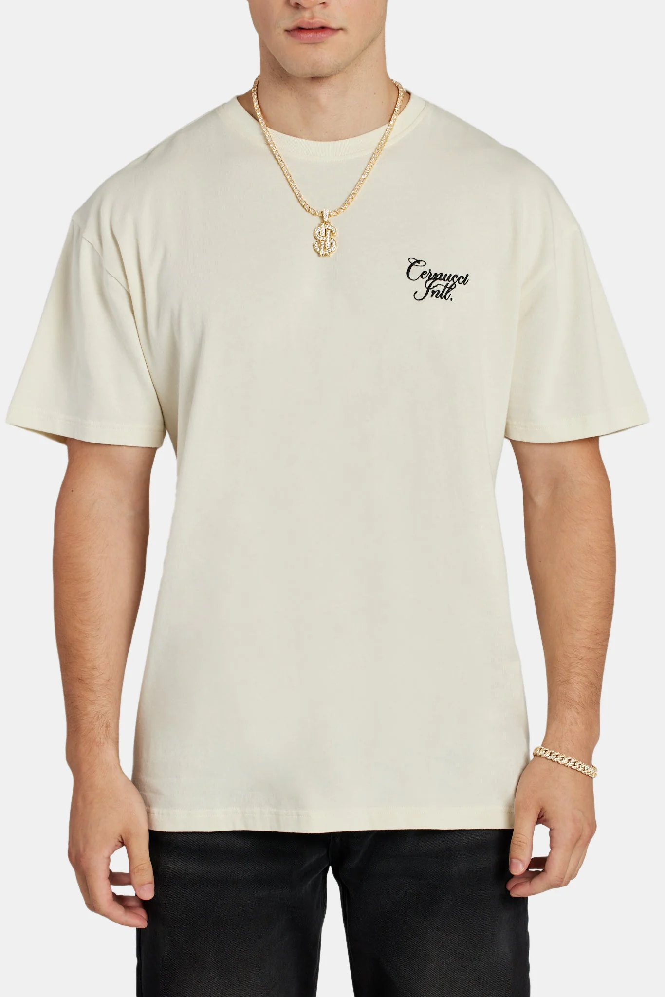 Poker Chip Graphic Oversized T-Shirt - Ecru - Image 2