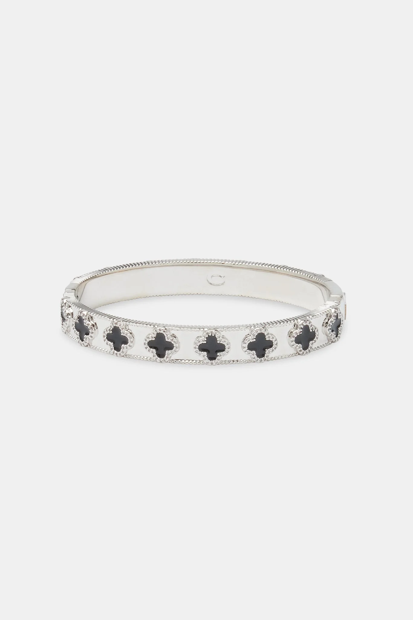 Polished Black Enamel Bangle - 8mm - Image 2