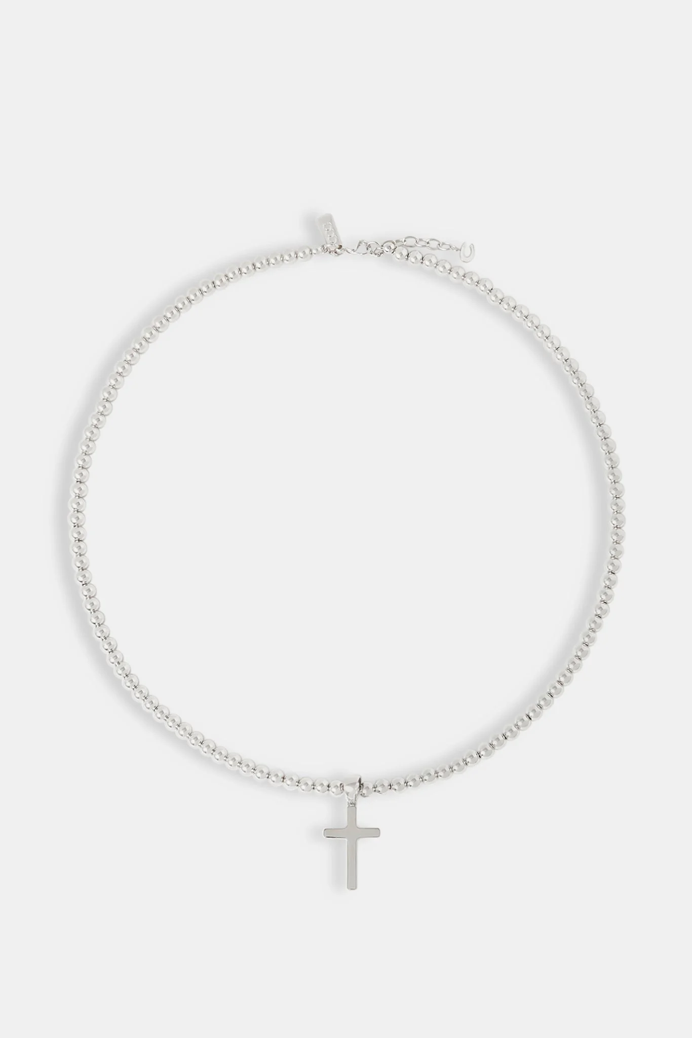 Polished Cross Bobble Chain Necklace - 25mm - Image 4