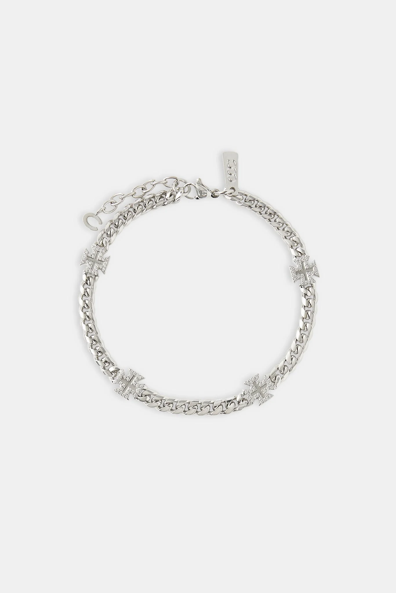 Polished Cross Miami Cuban Bracelet - 8mm - Image 2