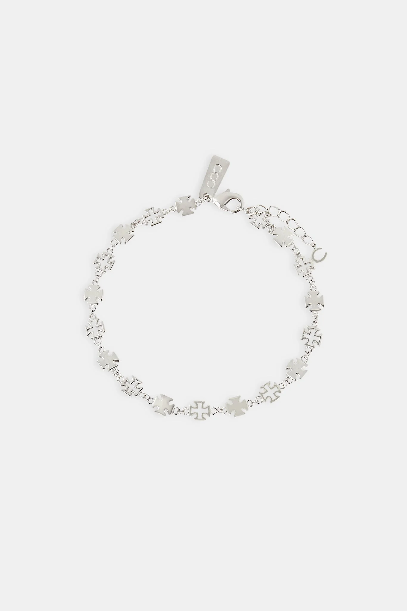 Polished Cross & Outline Connecting Bracelet - 6mm - Image 2