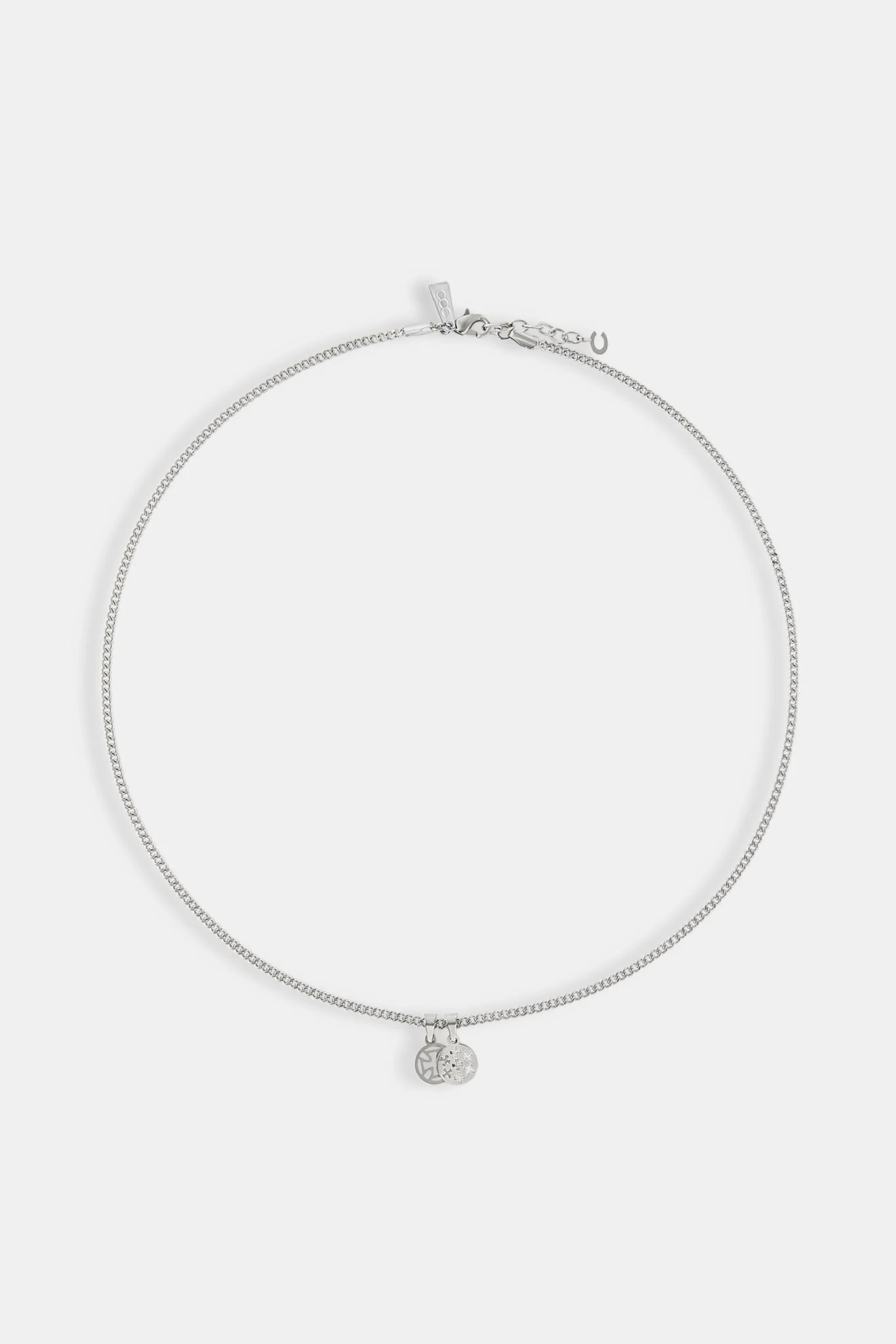 Polished Double Cross Disc Necklace - 10mm - Image 4