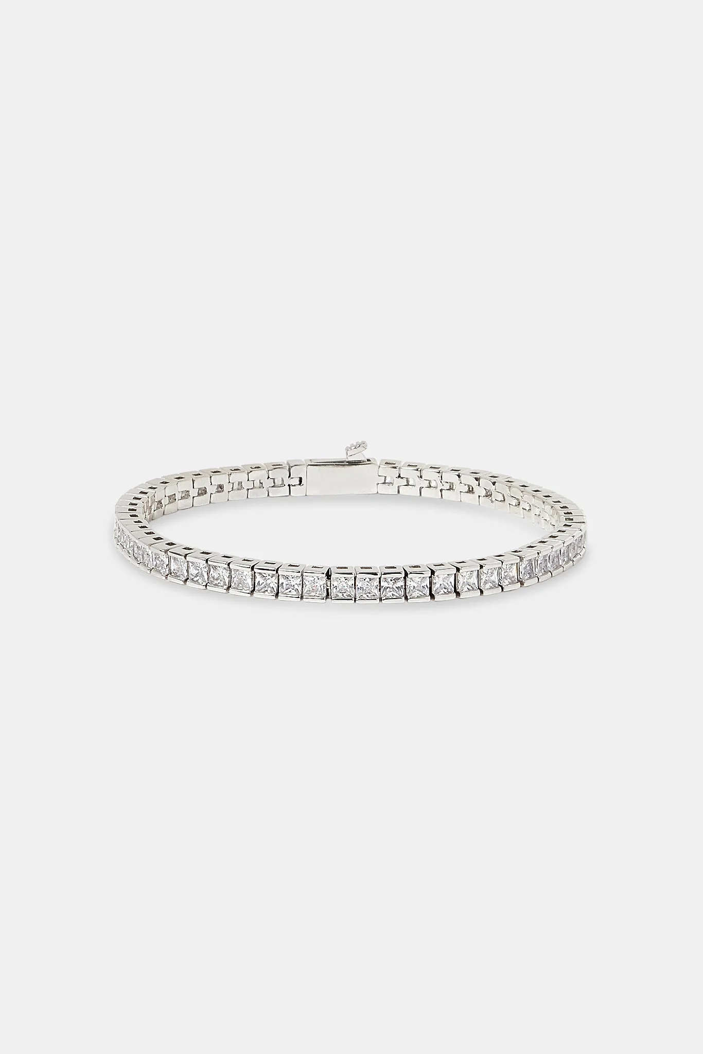 Polished Edge Square Tennis Bracelet - 3mm - Image 2