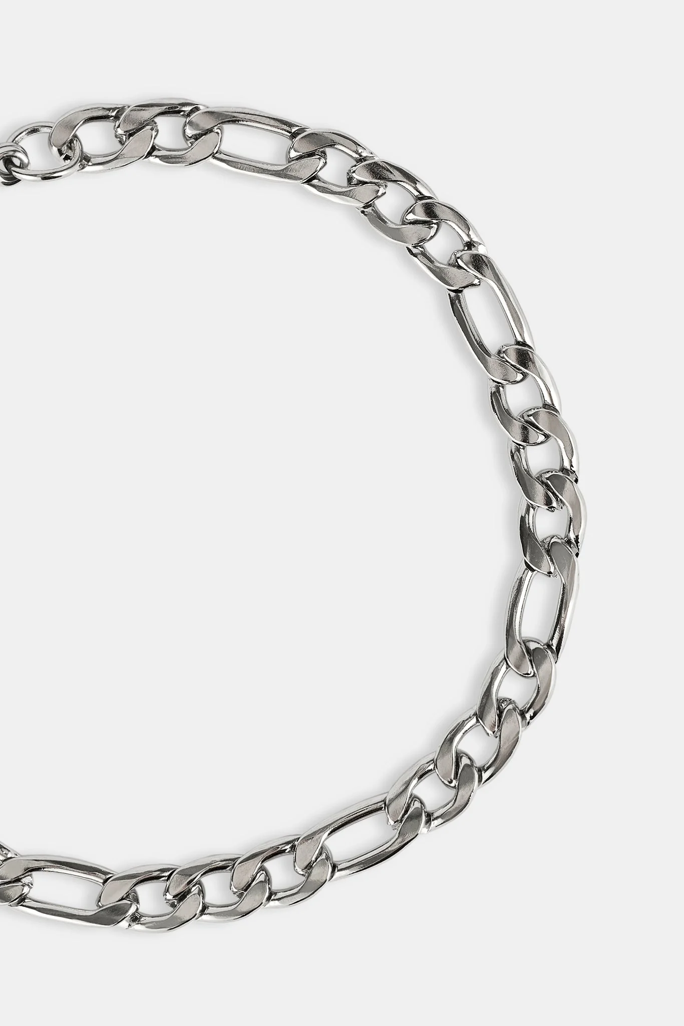 Polished Figaro Bracelet - 5mm - White - Image 3