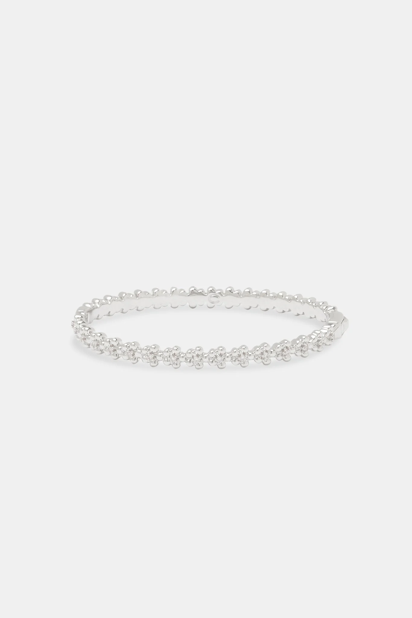 Polished Flower Bangle - 5mm - White - Image 2