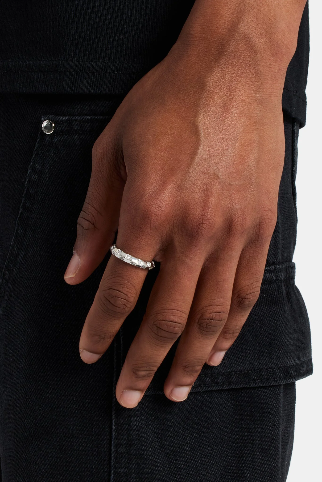 Polished & Iced Band Ring - Image 2