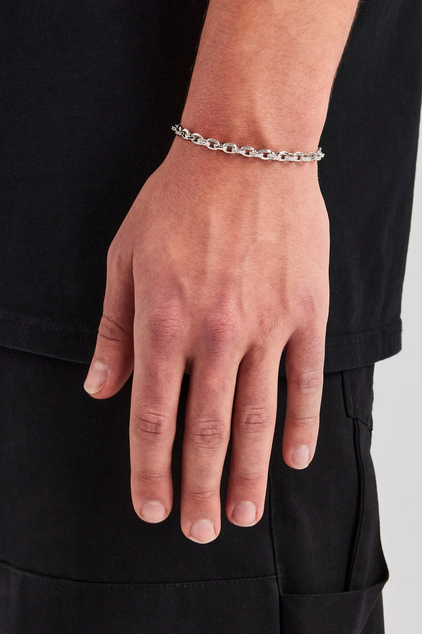 Polished & Iced Link Bracelet - 5mm