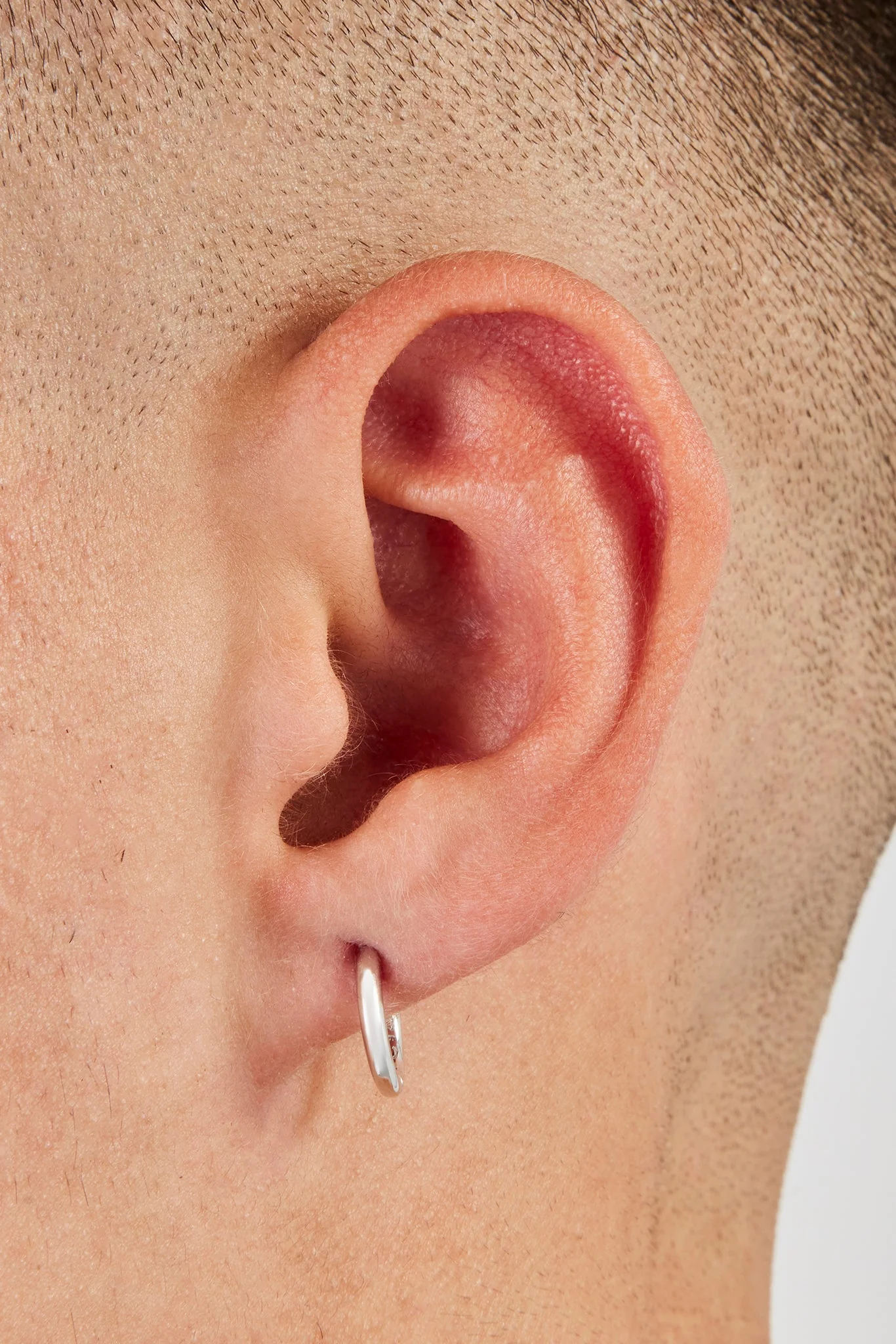 Polished Micro Huggie Earrings - 12mm - Image 2