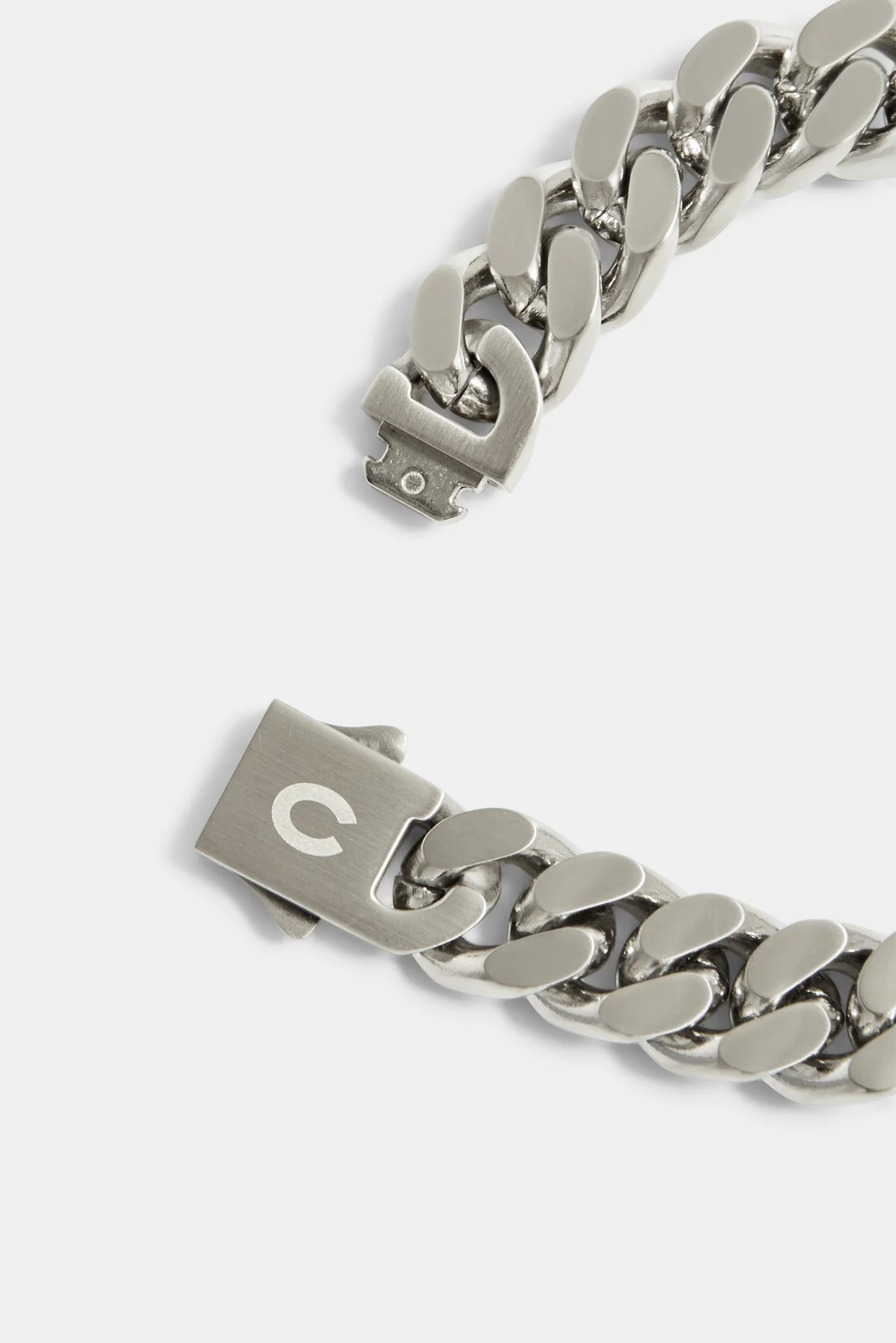 Polished Pewter Flat Cuban Bracelet - Image 3
