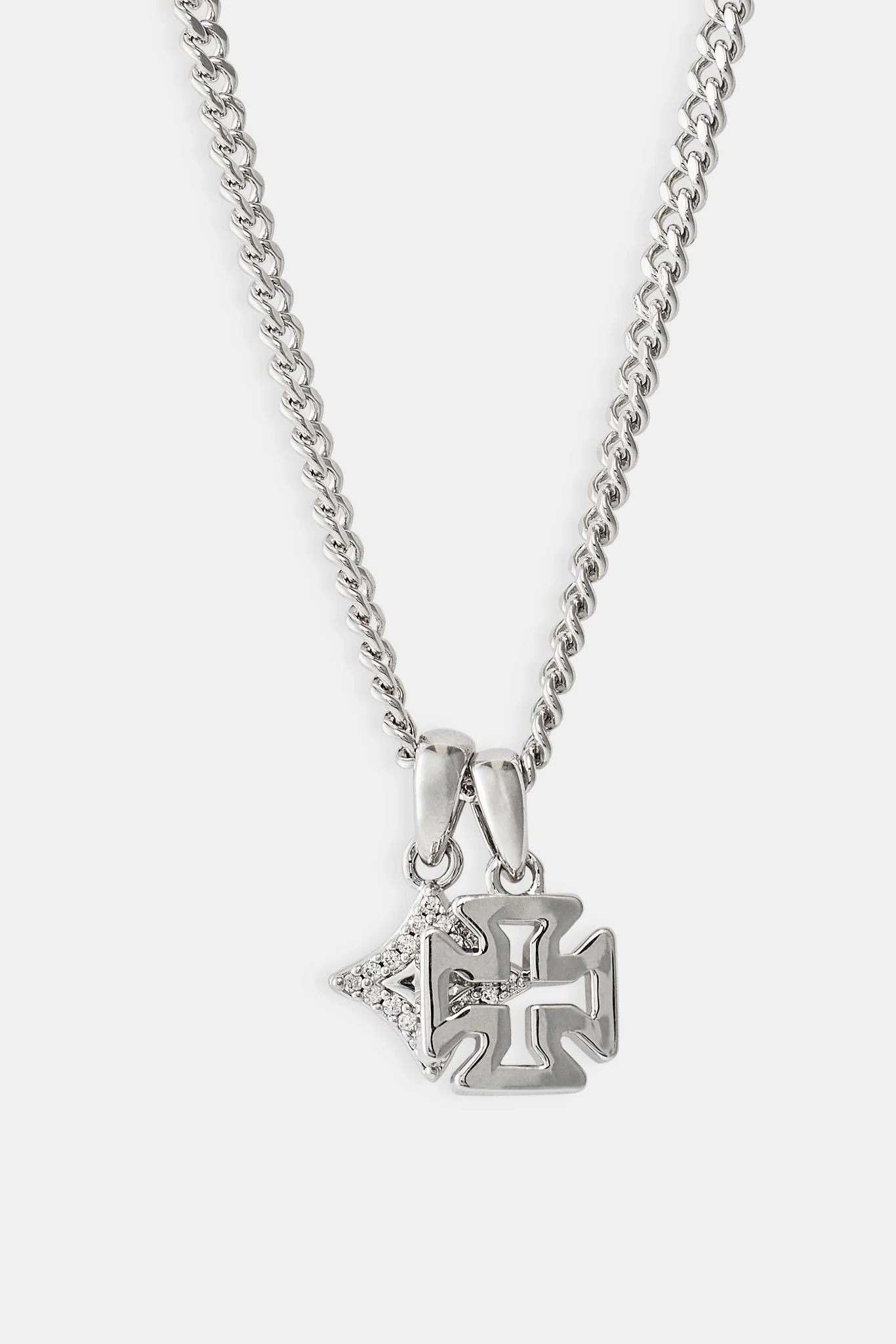 Polished Star & Cross Necklace - 10mm - Image 5