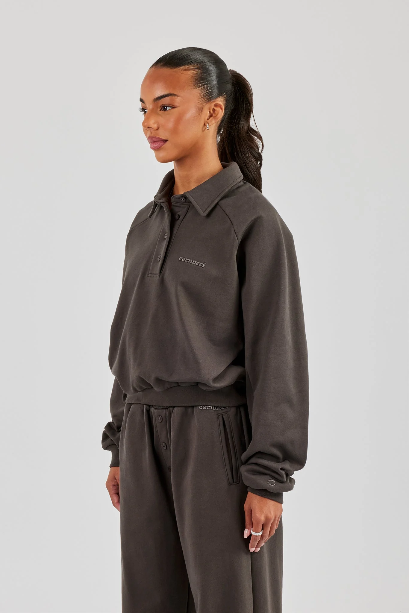 Polo Sweatshirt - Coffee - Image 2