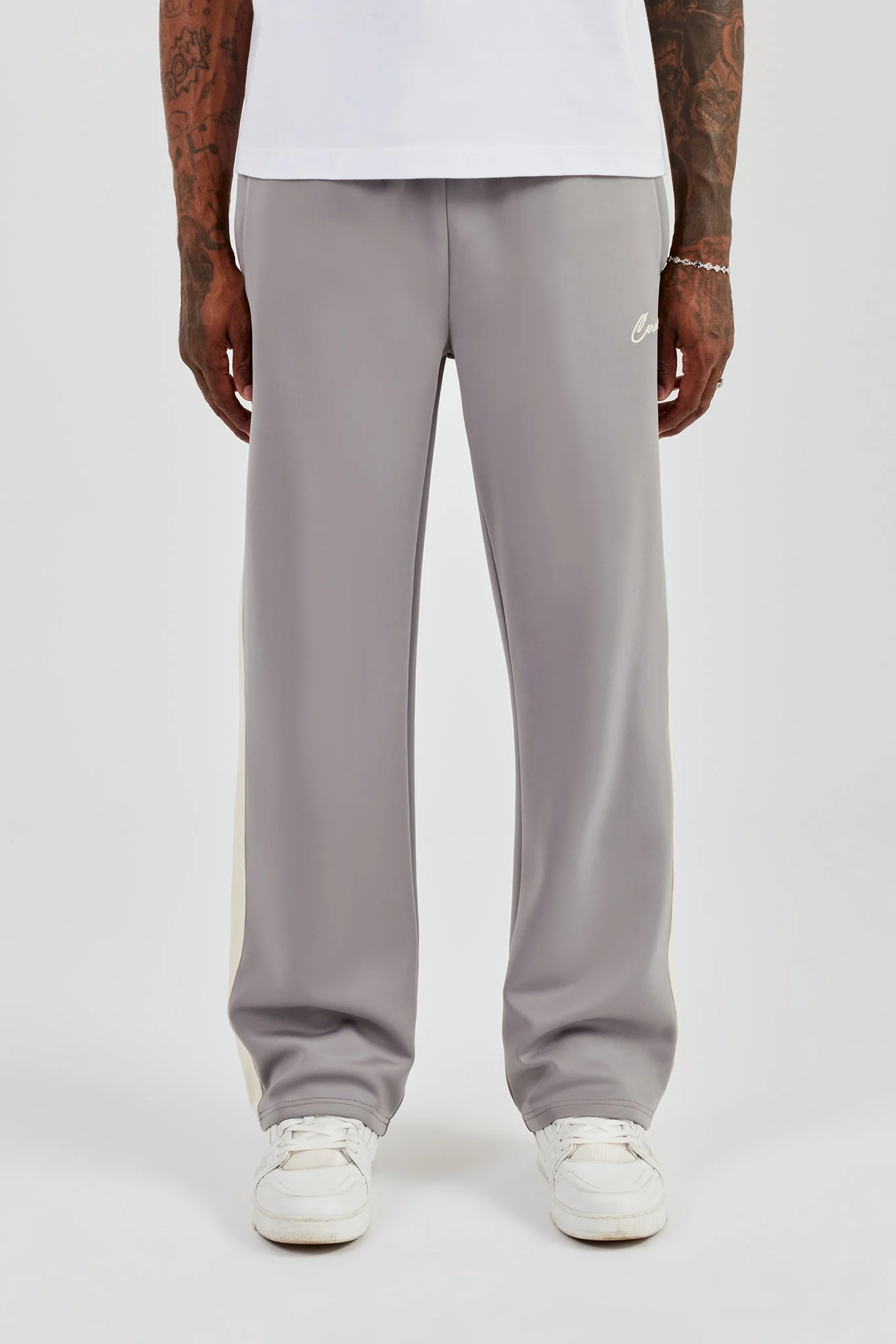 Poly Contrast Relaxed Trouser - Grey - Image 2