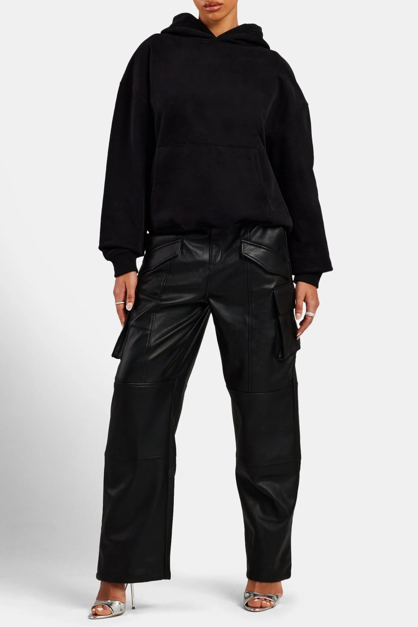 Pretty Girls Rhinestone Hoodie - Black - Image 3