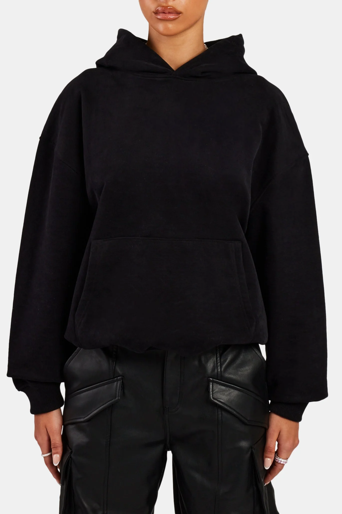 Pretty Girls Rhinestone Hoodie - Black - Image 4