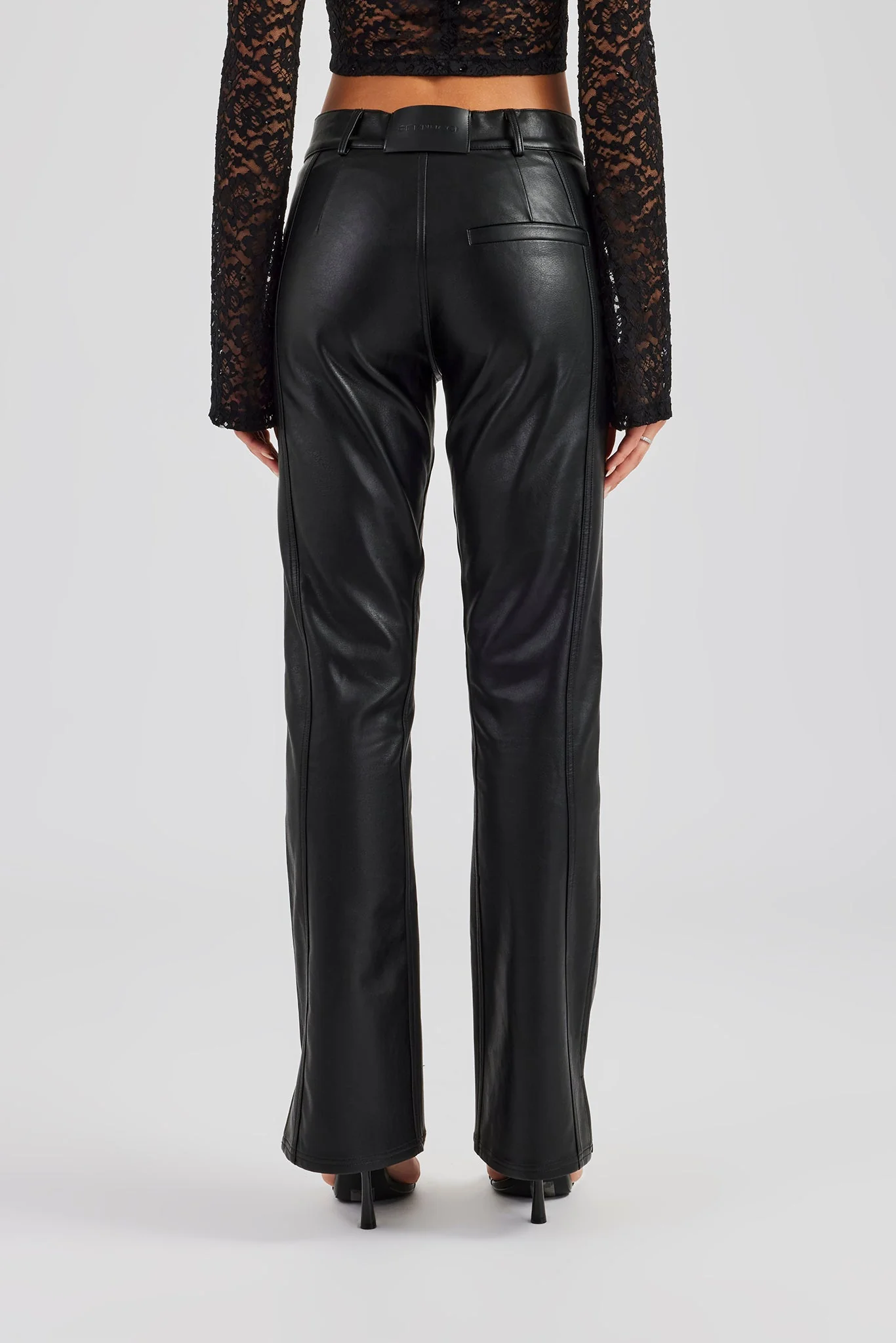 PU Flare Trouser - Black - Image 4