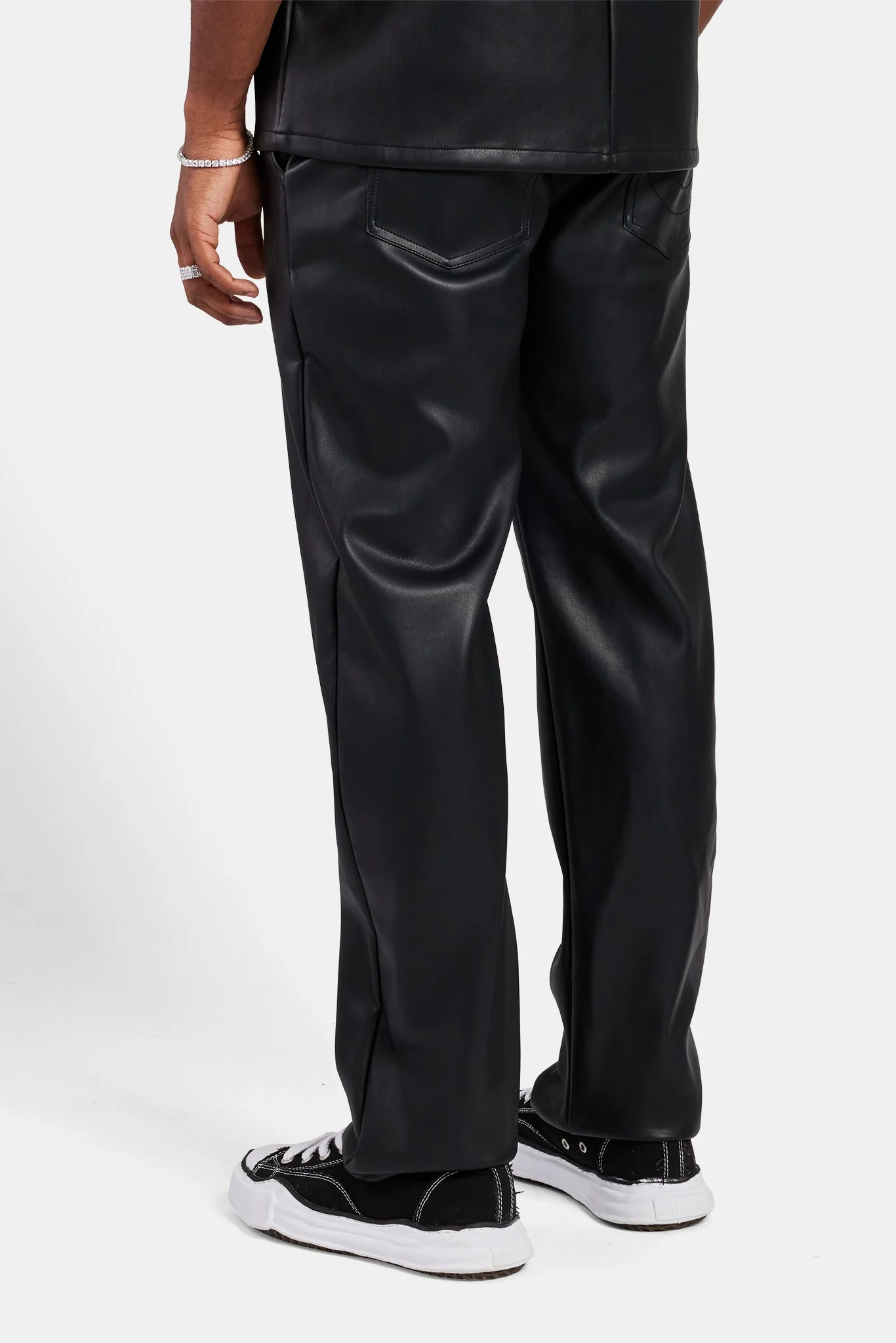 Faux Leather Trouser - Black - Image 2