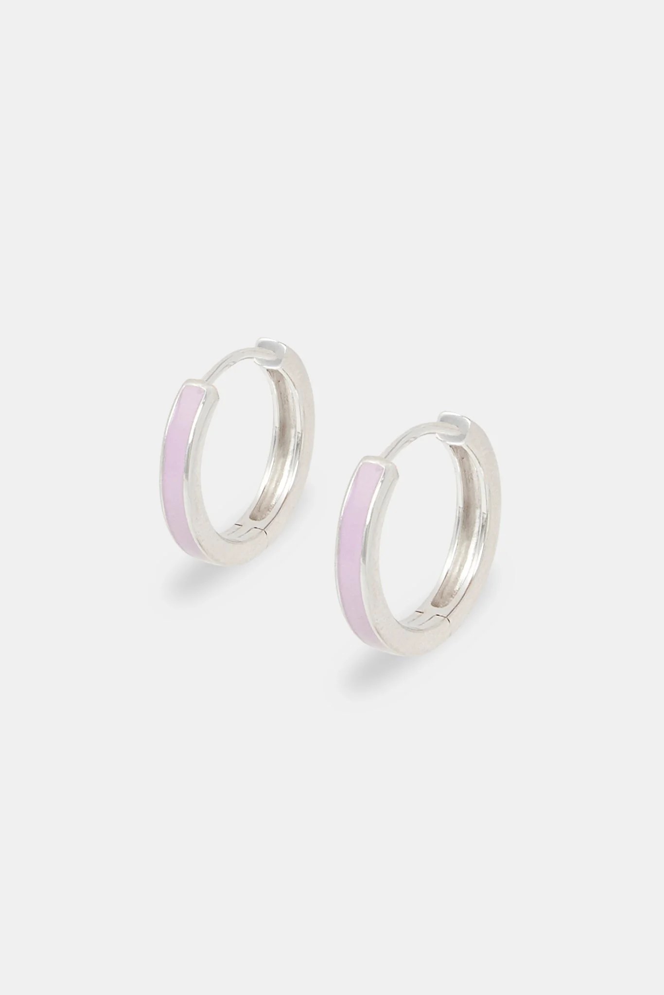 Purple Enamel Huggie Earrings - 15mm