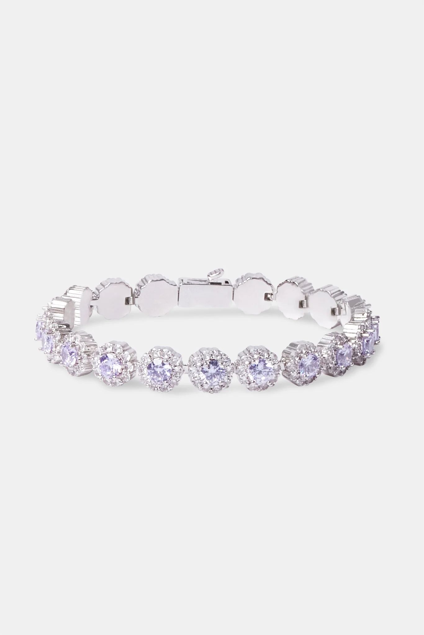 Purple Iced Floral Tennis Bracelet - Image 2