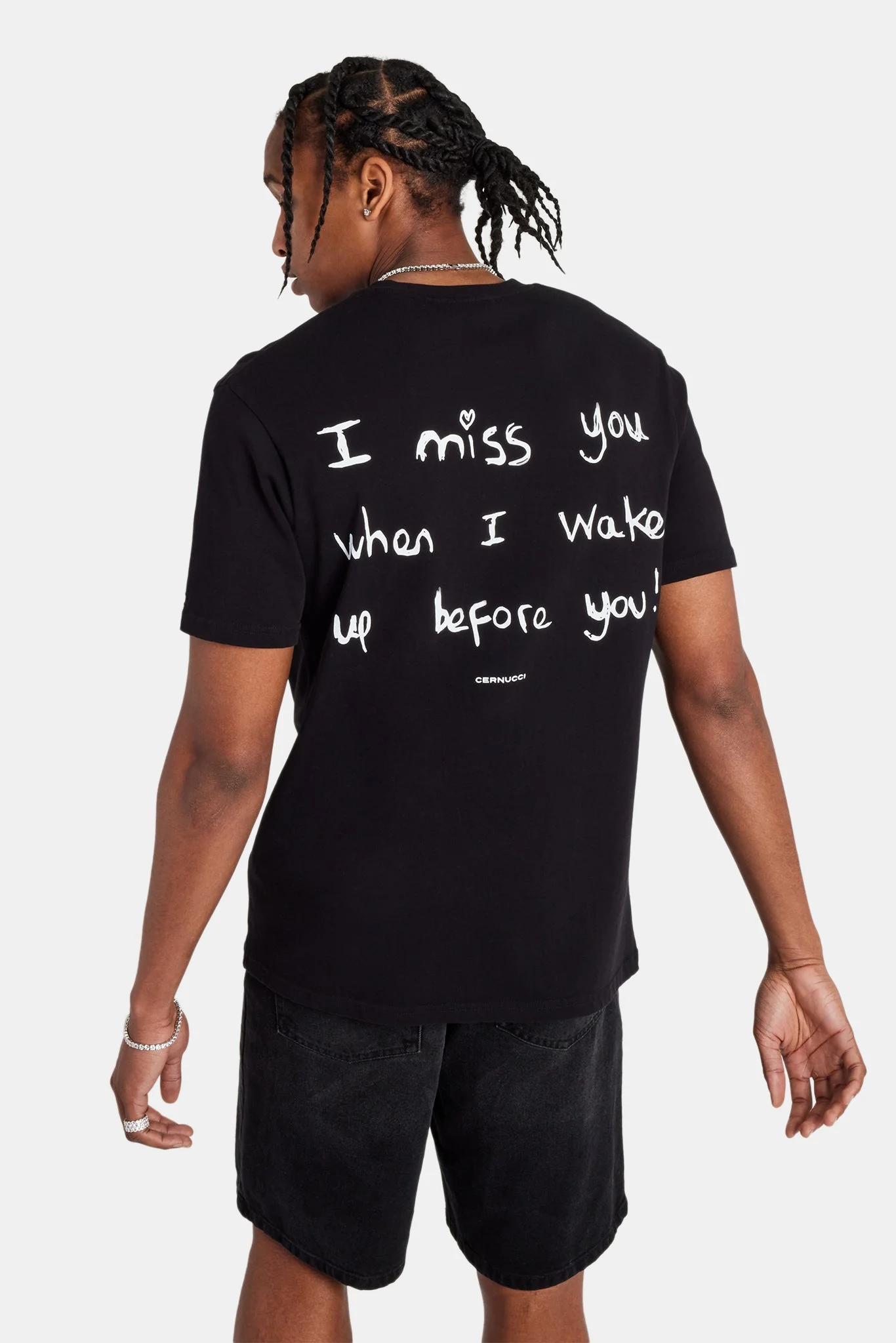 Quote Text T-Shirt - Black - Image 3