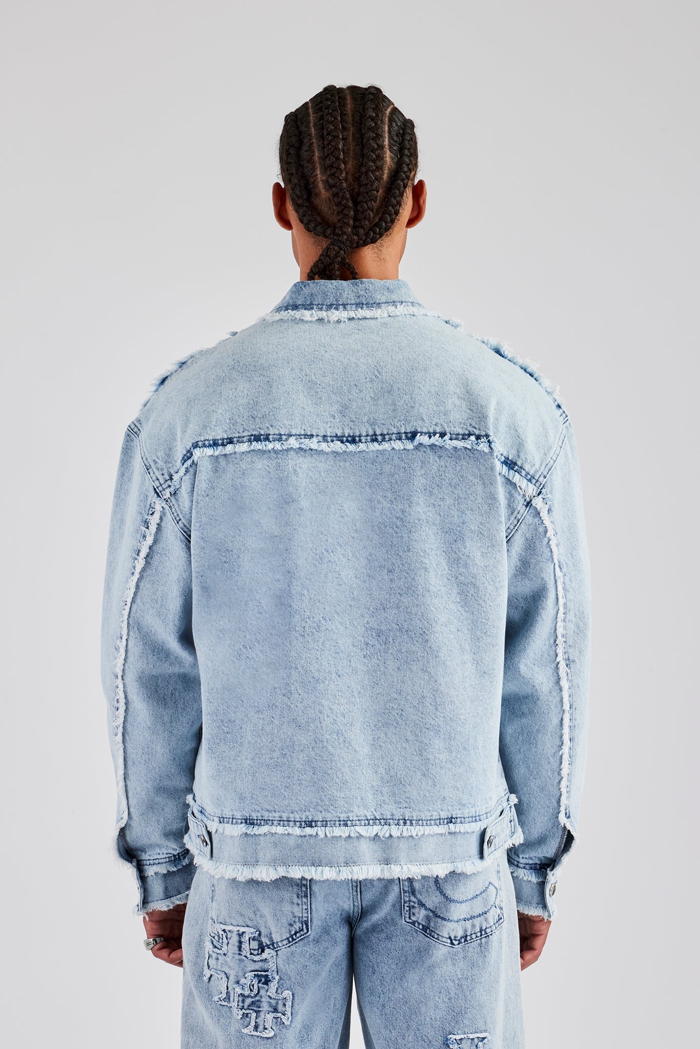 Raw Edge Denim Jacket - Iced Blue - Image 3