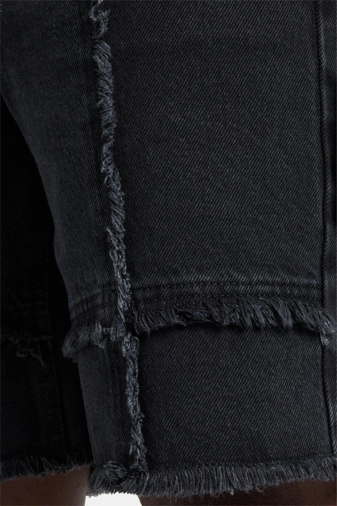 Raw Edge Denim Short - Washed Black - Image 4