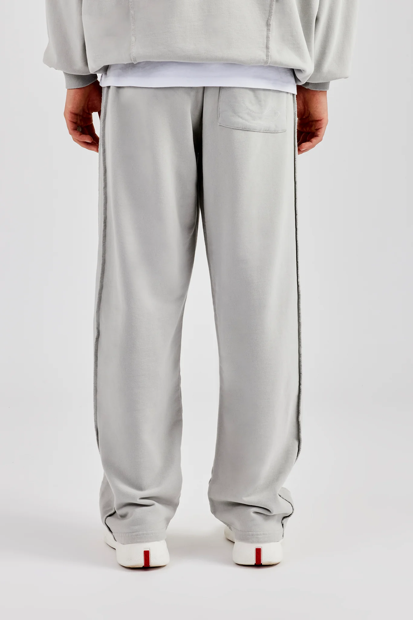 Exposed Seam Straight Leg Jogger - Ash Grey - Image 4