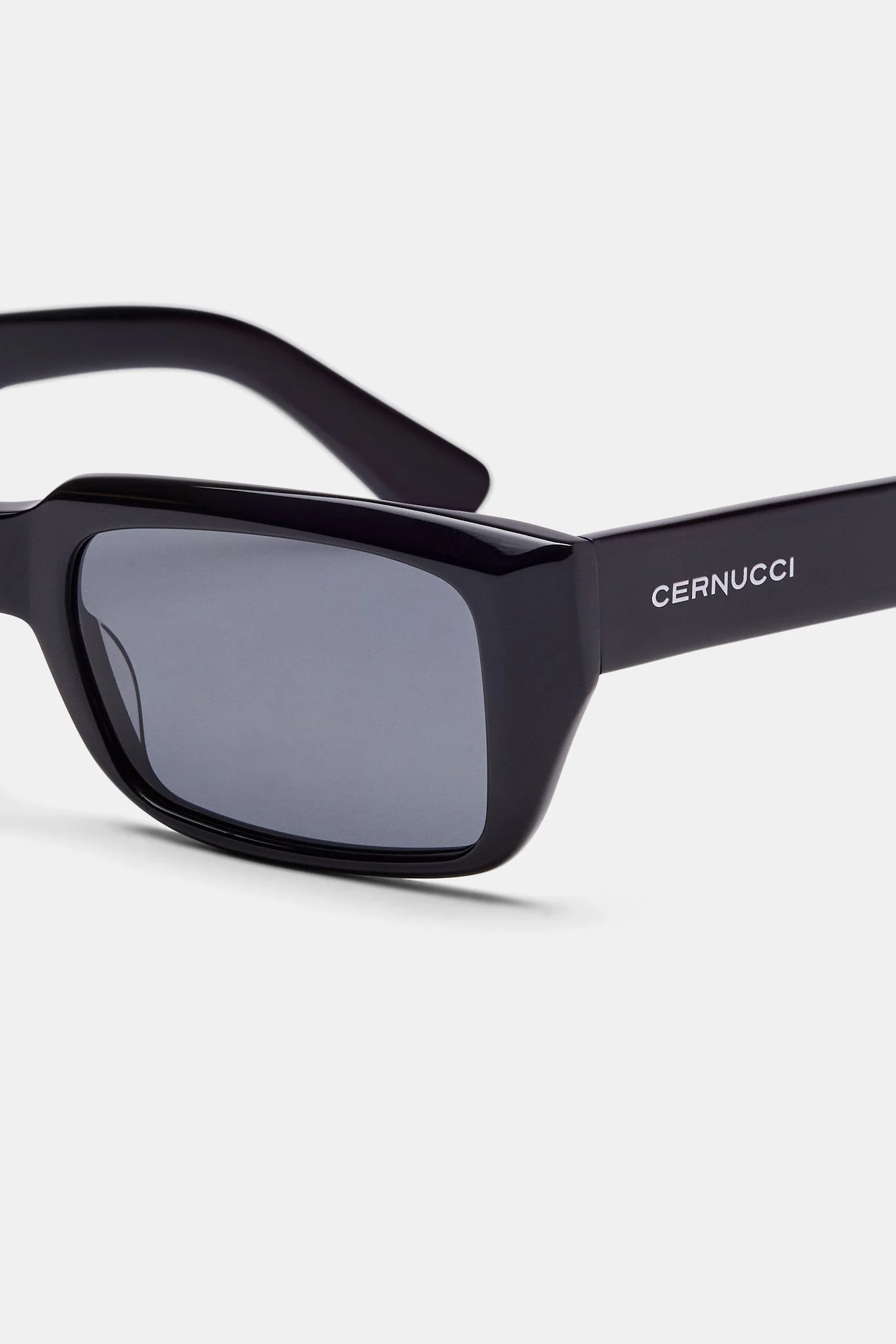 Rectangle Acetate Sunglasses - Black - Image 3