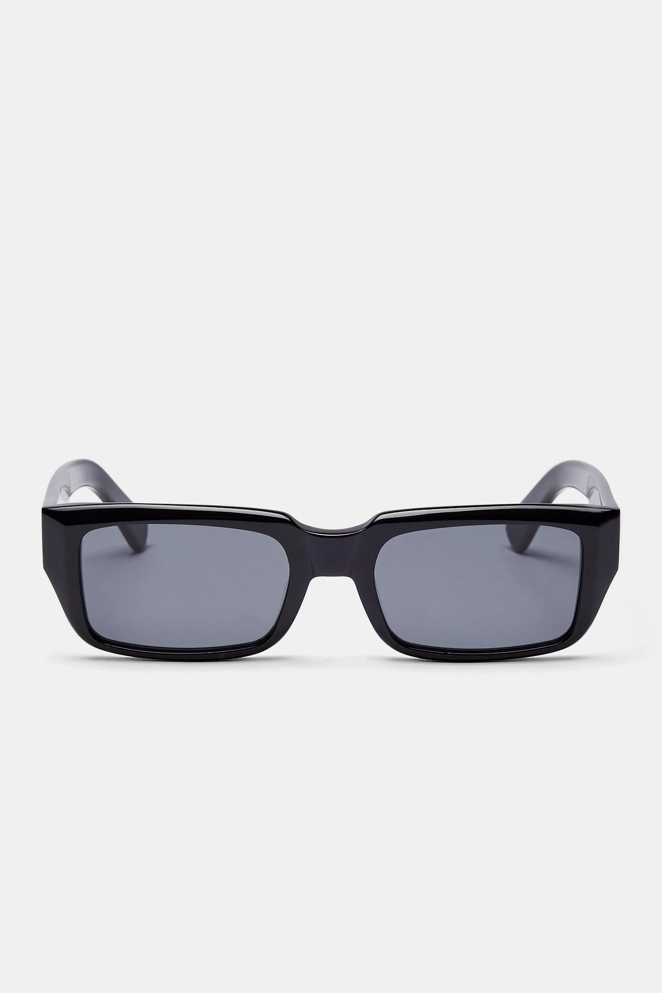 Rectangle Acetate Sunglasses - Black - Image 5
