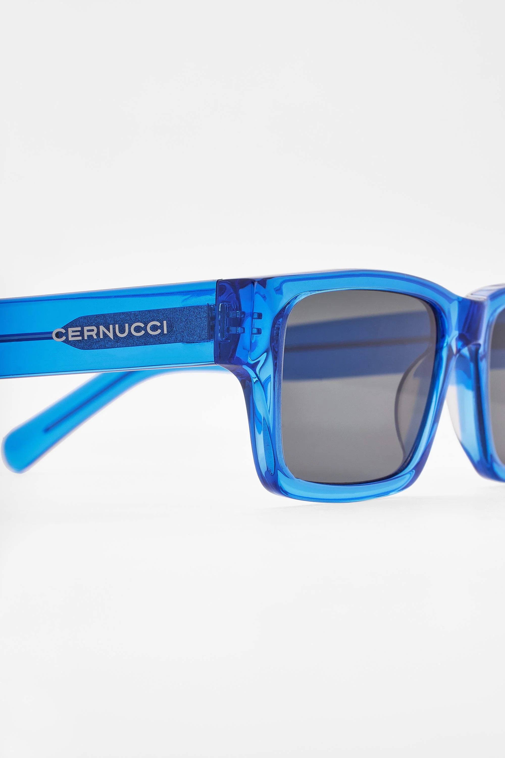 Rectangular Acetate Sunglasses - Blue - Image 3
