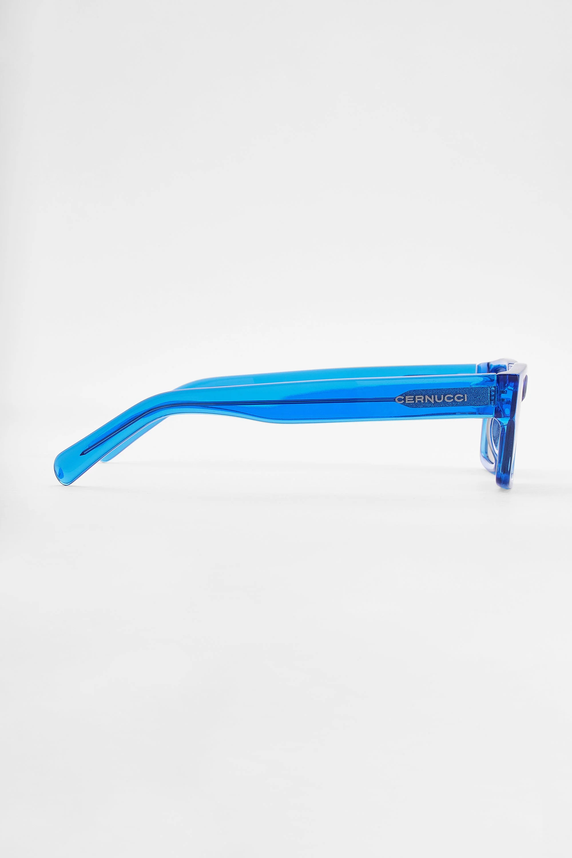 Rectangular Acetate Sunglasses - Blue - Image 5