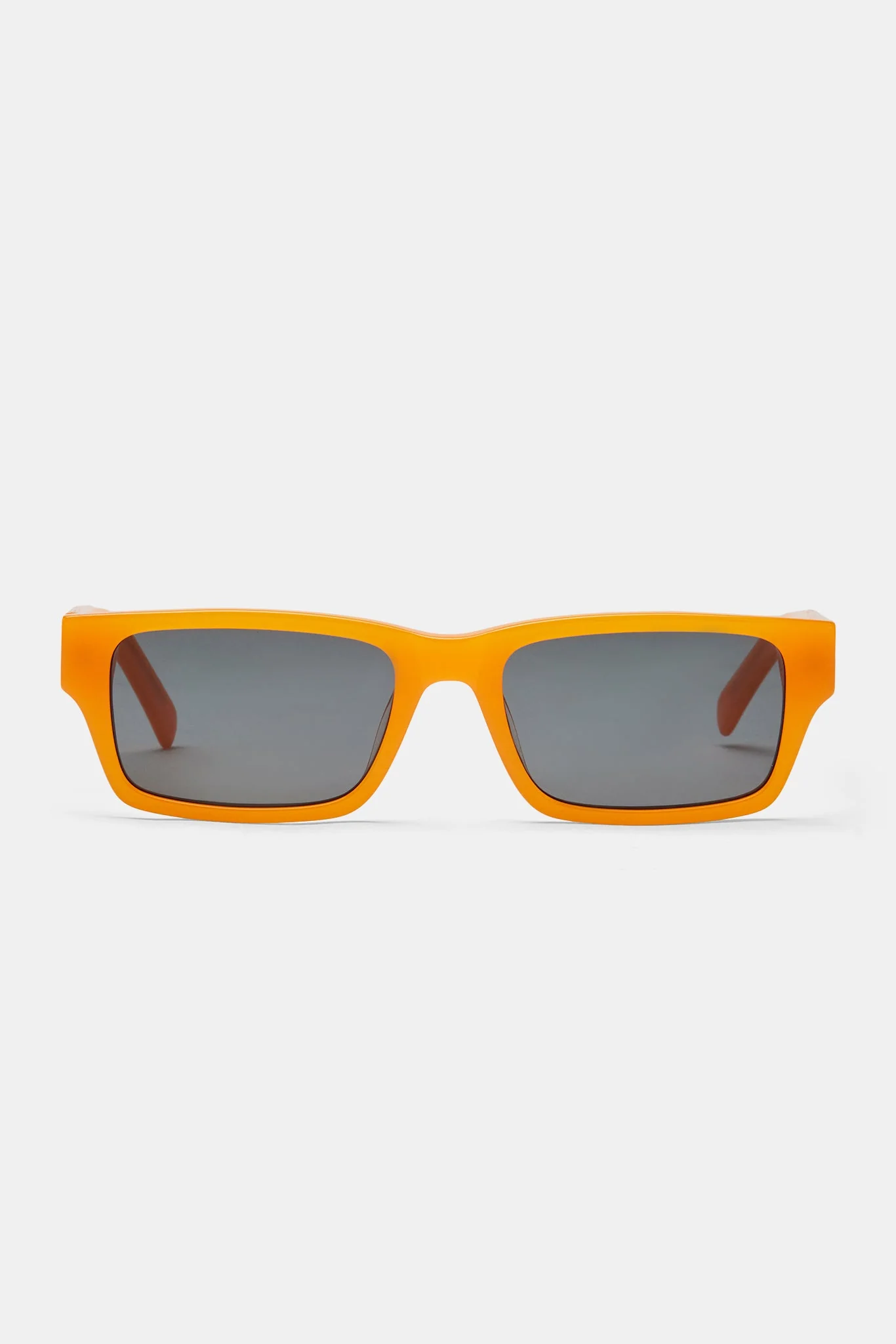 Rectangular Acetate Sunglasses - Orange - Image 5