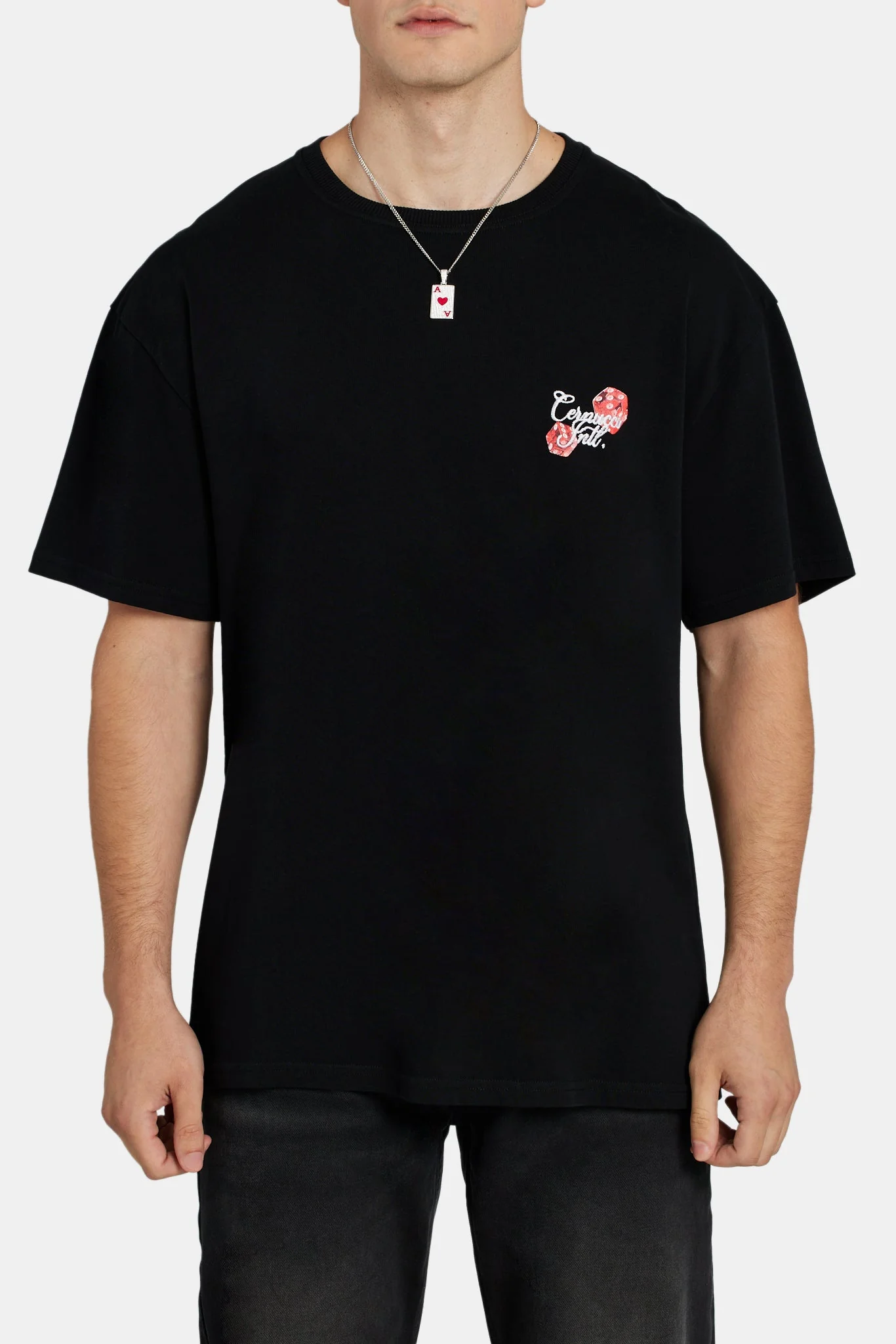 Red Dice Graphic T-Shirt - Black - Image 2