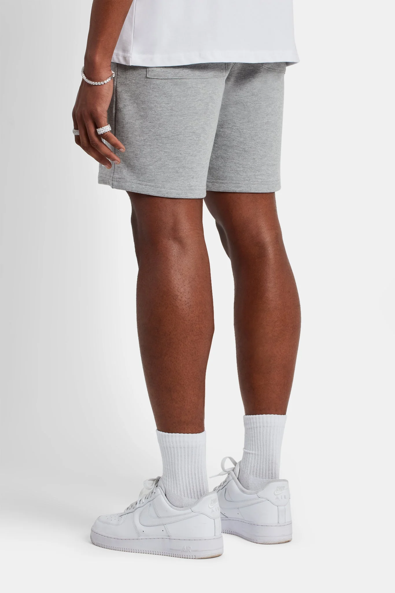 Regular Fit Jersey C Shorts - Grey Marl - Image 3