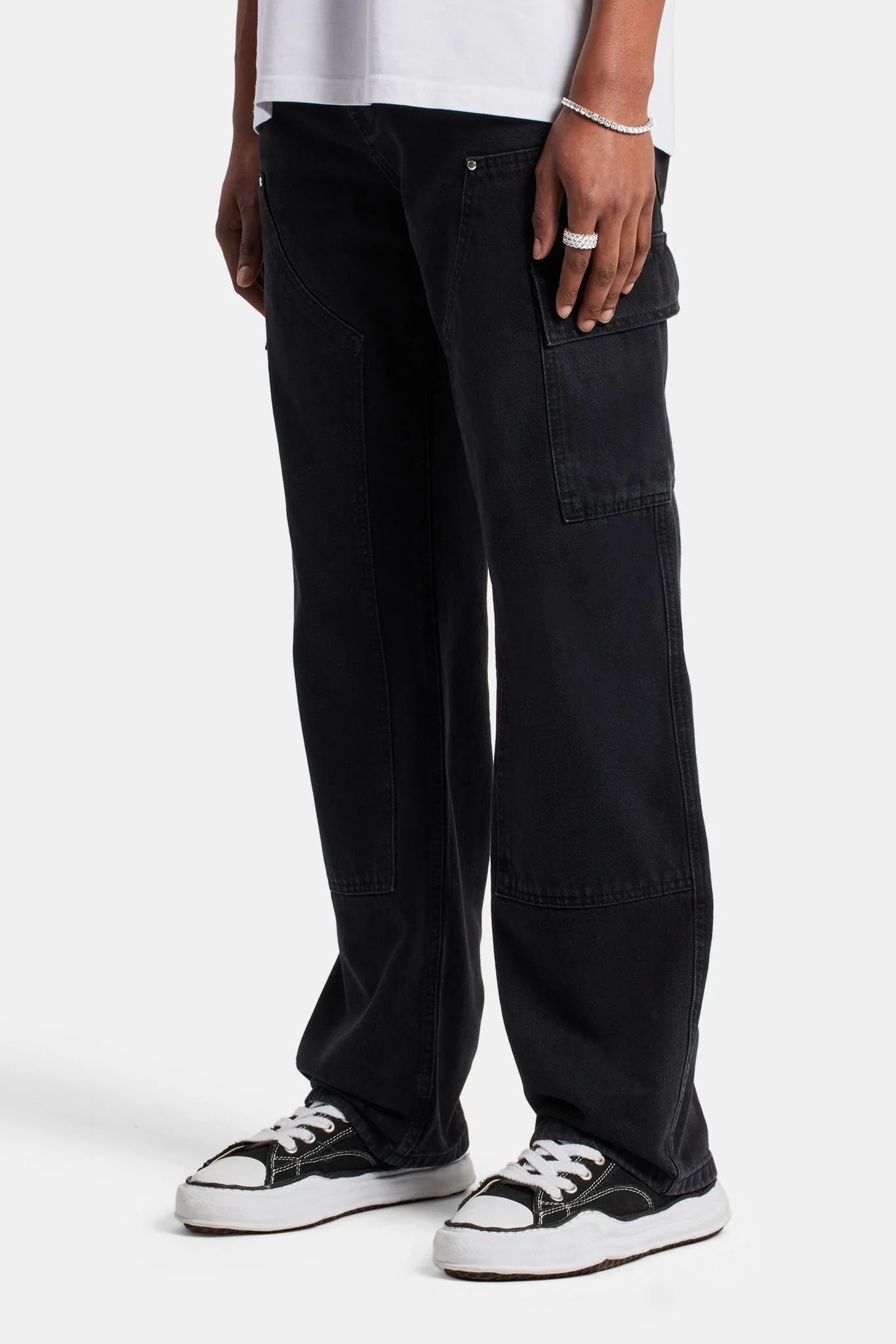 Relaxed Cargo Carpenter Jean - Black - Image 5