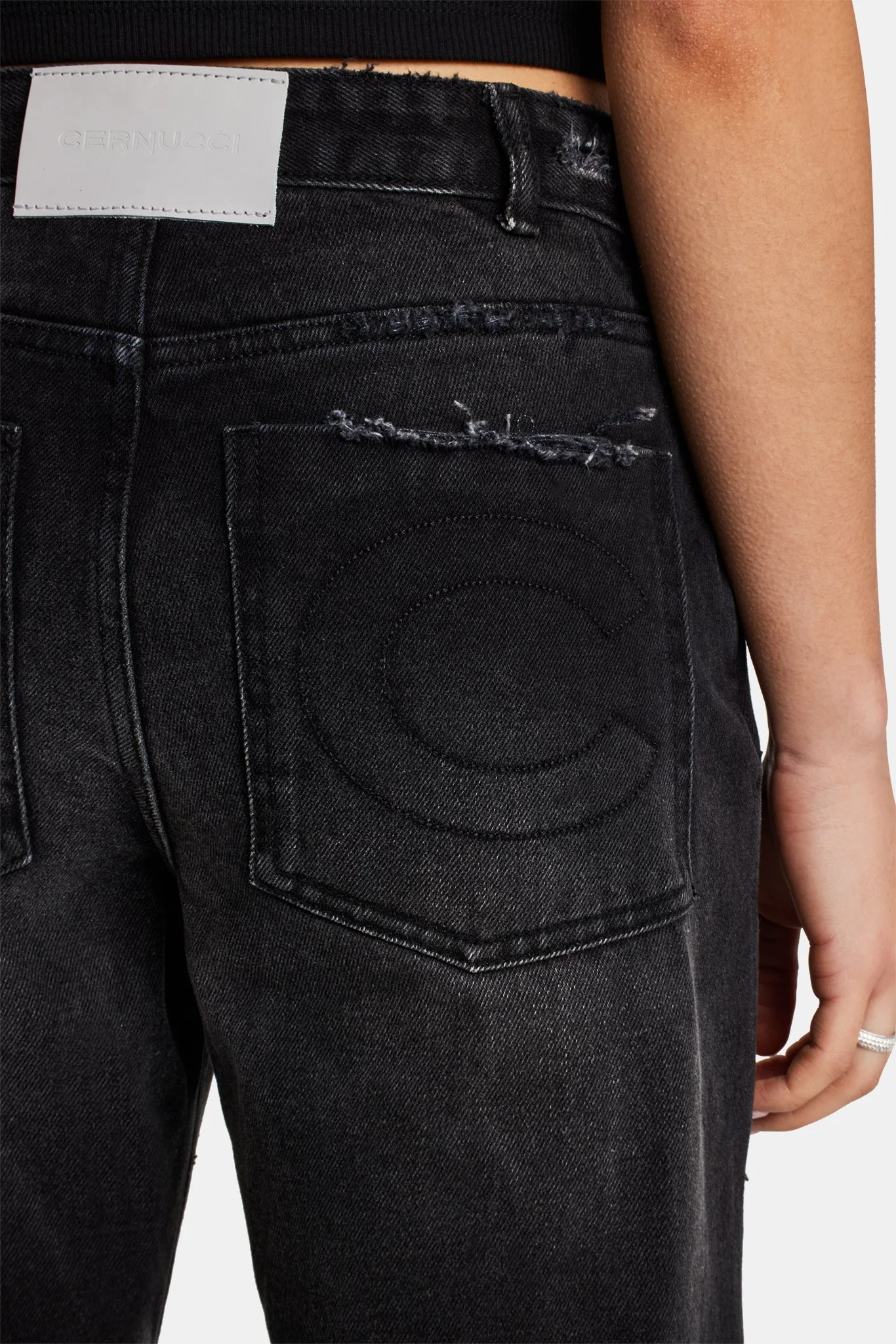 Relaxed Ripped Jeans With Distressing - Washed Black - Image 5