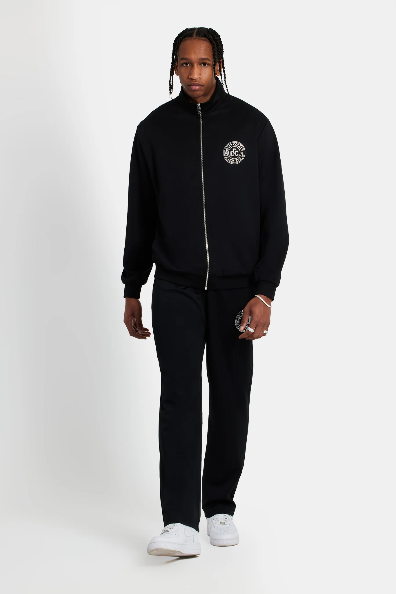 Rhinestone Crest Tracksuit - Black - Image 7