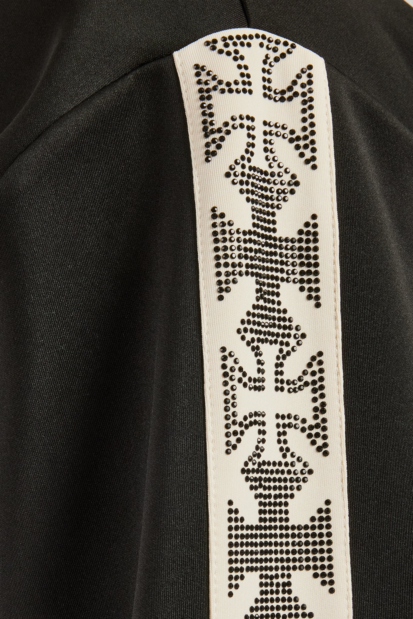 Rhinestone Embellished Track Jacket - Black - Image 3
