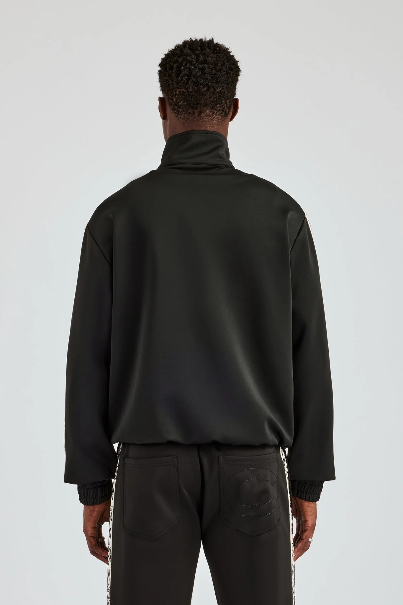 Rhinestone Embellished Track Jacket - Black - Image 4