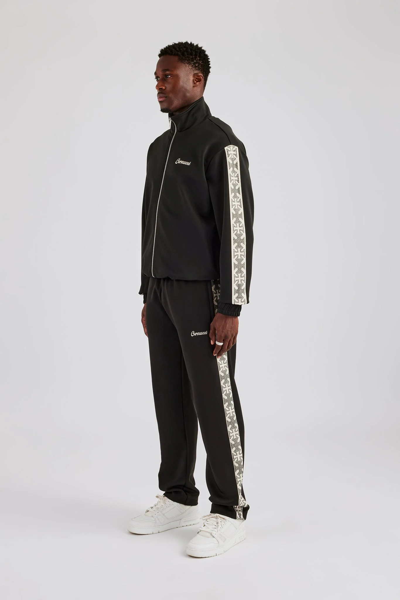 Rhinestone Embellished Tracksuit - Black - Image 2