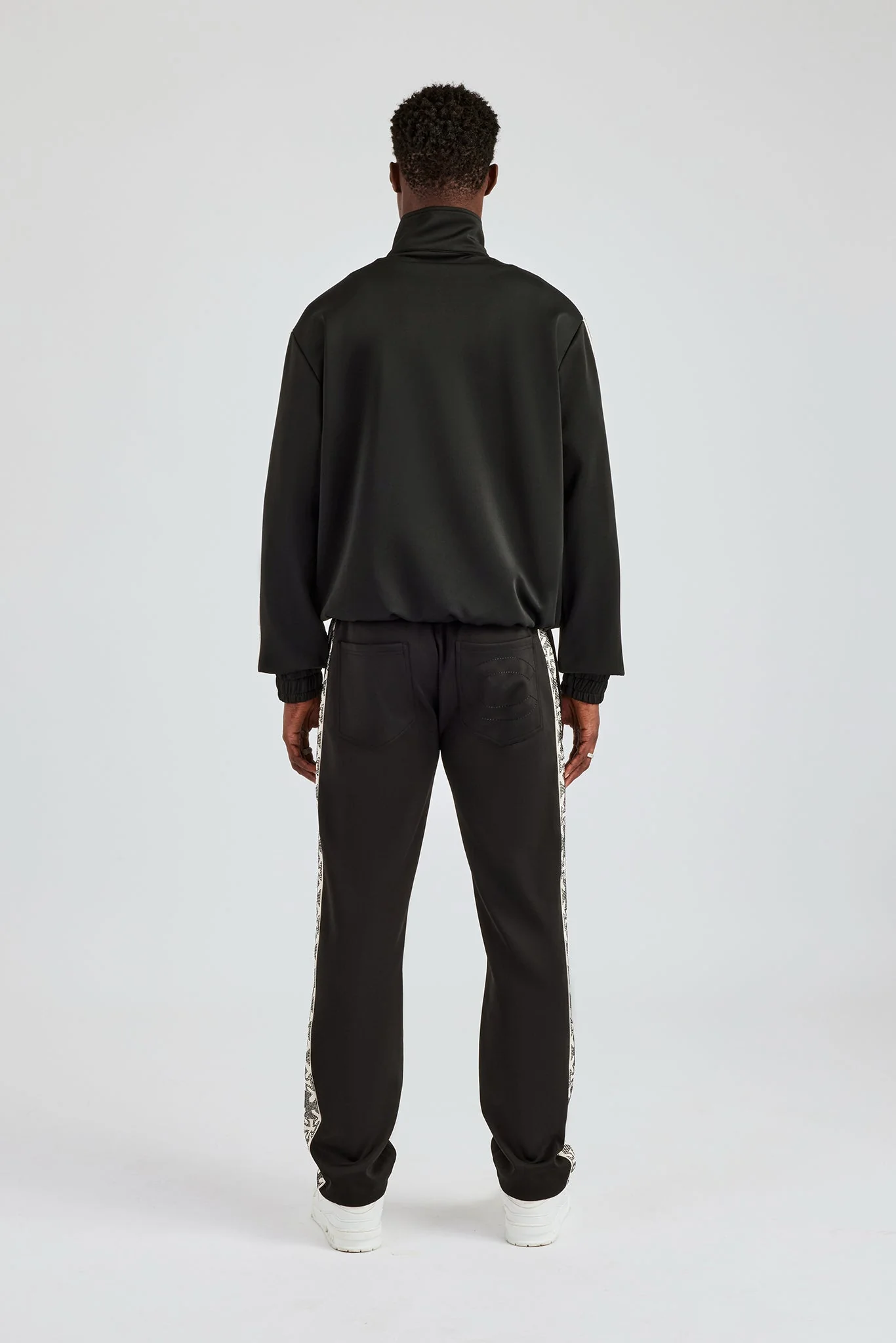 Rhinestone Embellished Tracksuit - Black - Image 3