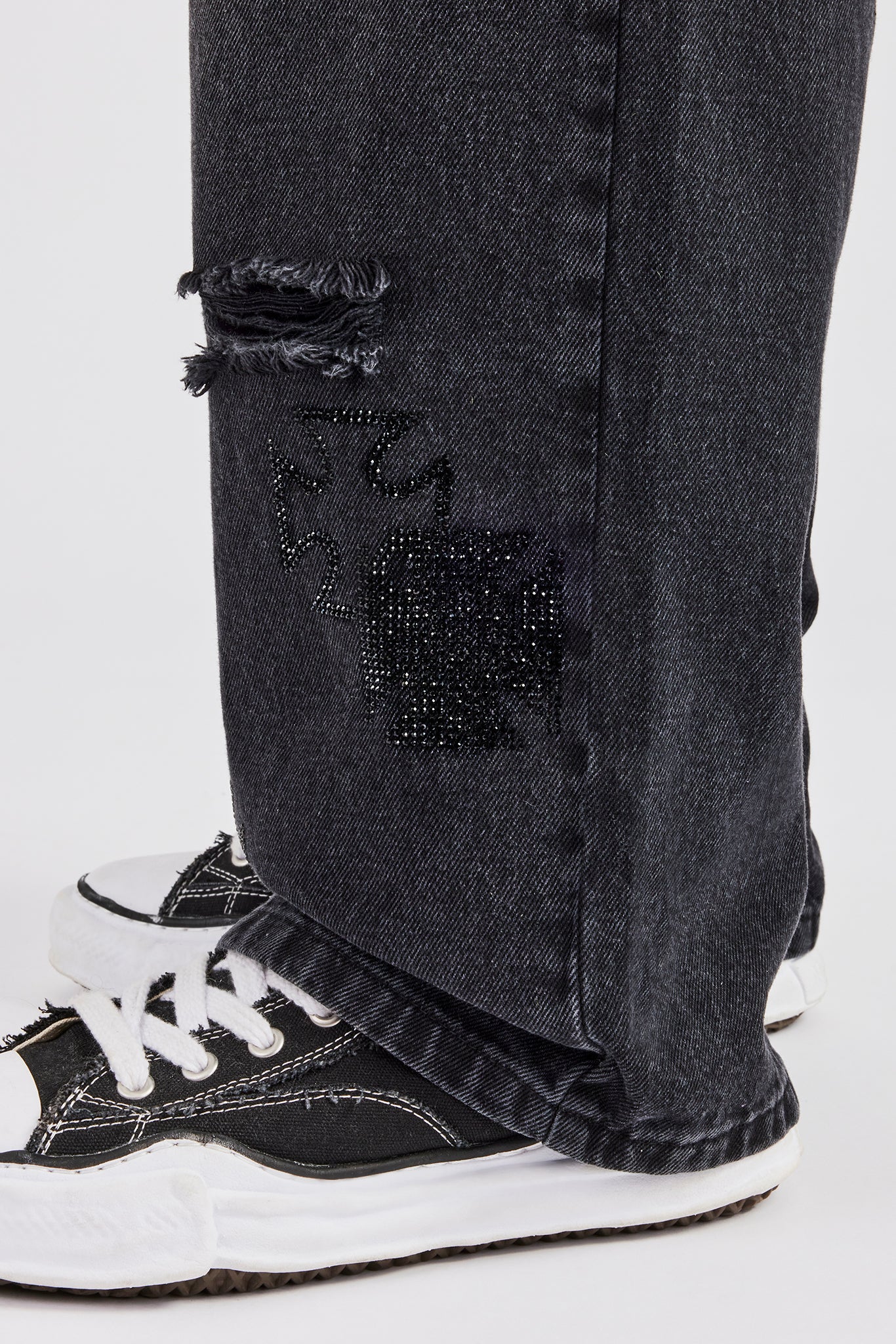 Rhinestone Motif Baggy Jean - Image 3