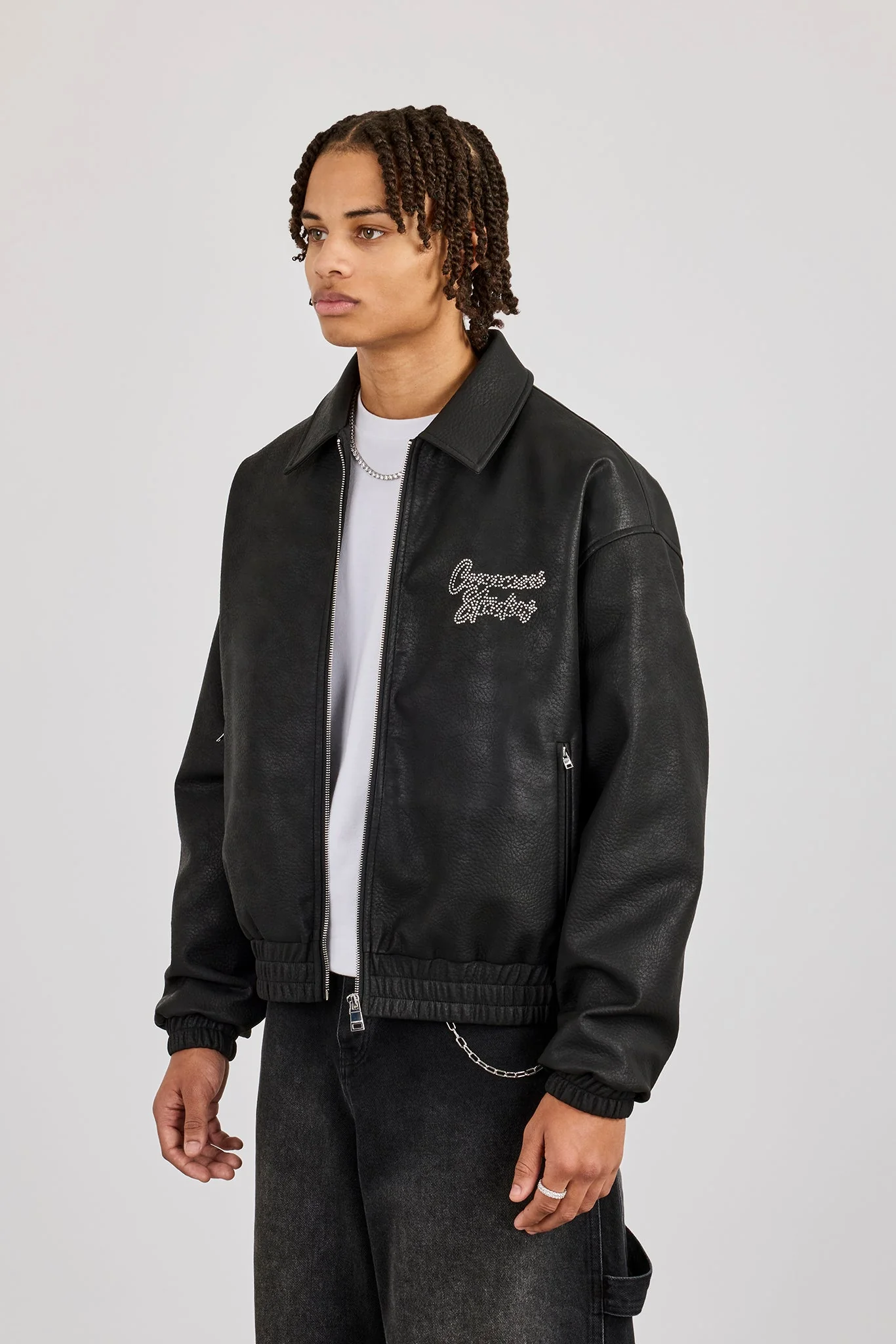 Rhinestone Studios PU Bomber Jacket - Image 2