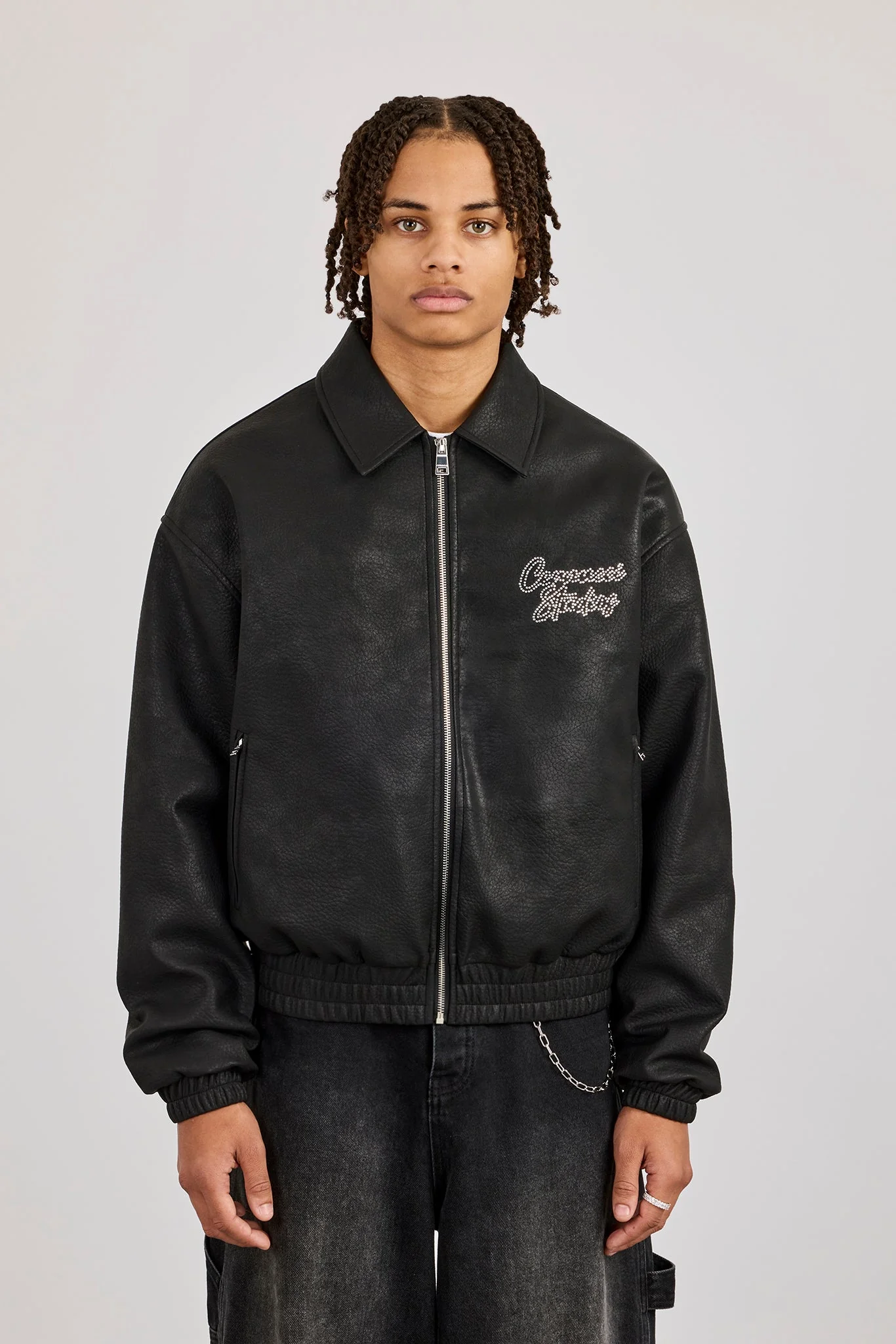 Rhinestone Studios PU Bomber Jacket - Image 3