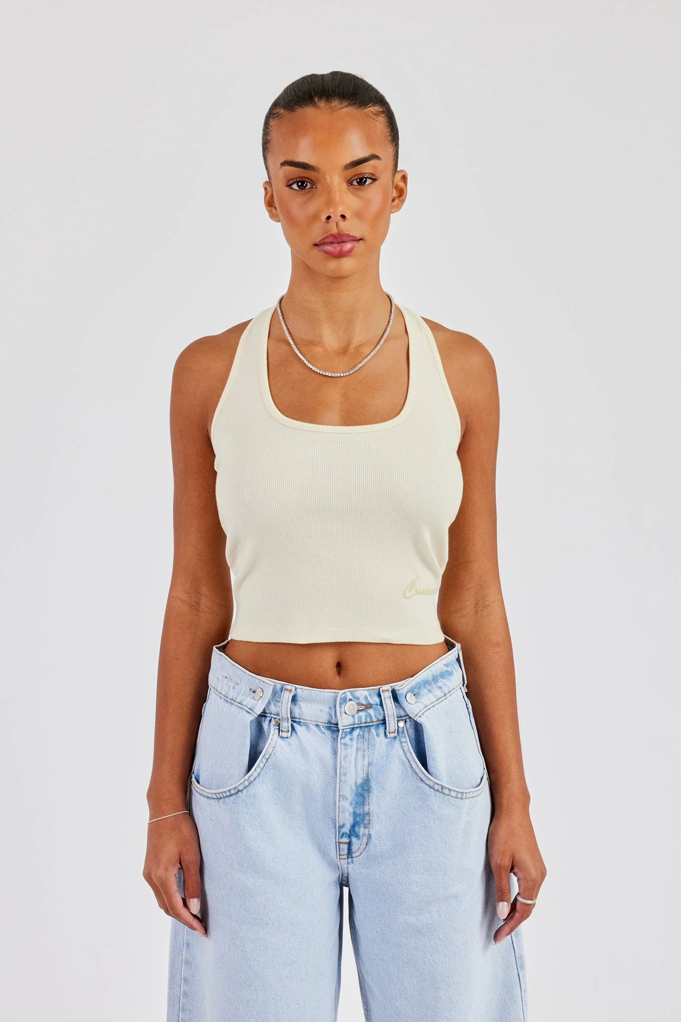 Rib Halterneck Top - Butter Yellow - Image 3
