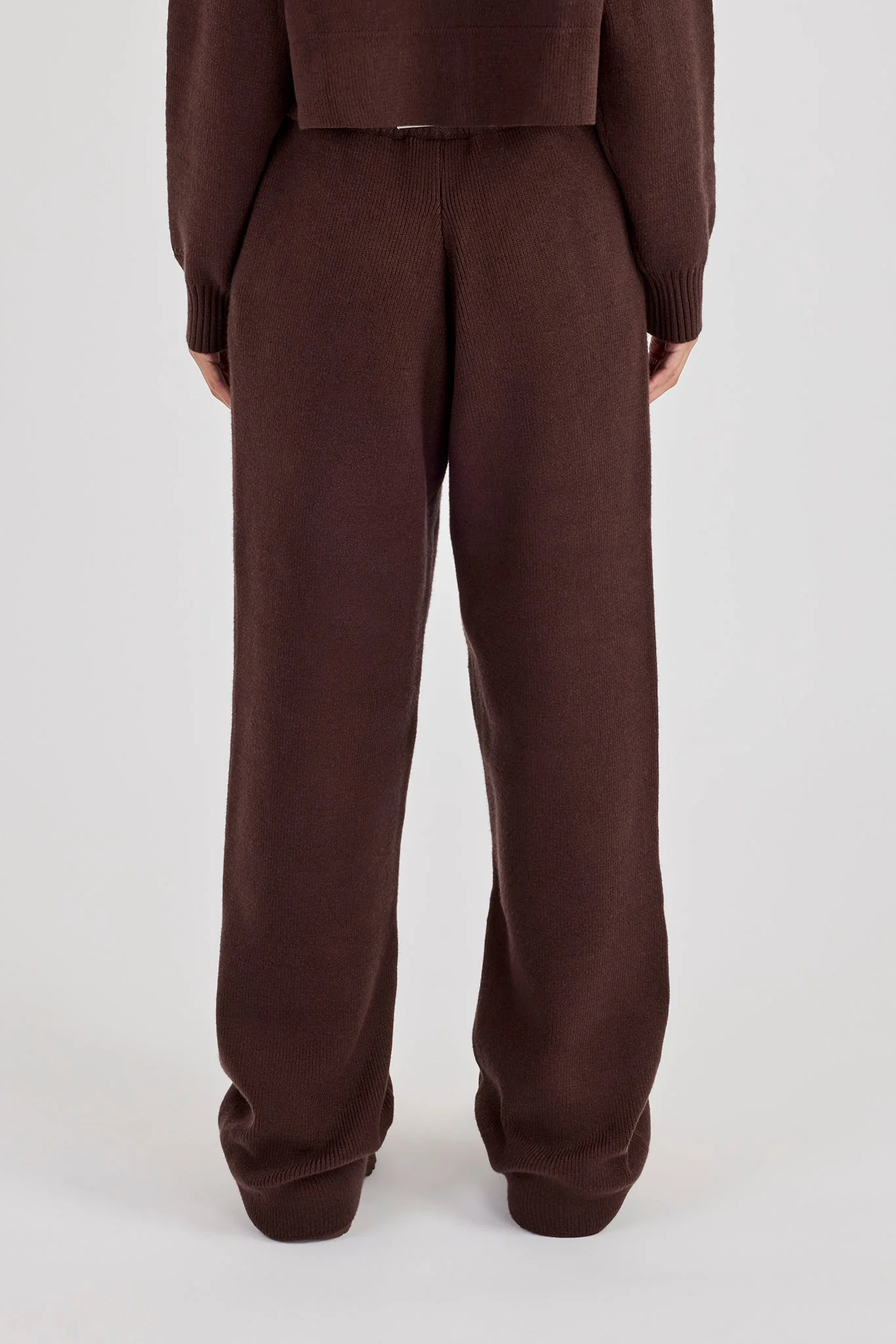 Rib Knit Jogger - Brown - Image 3