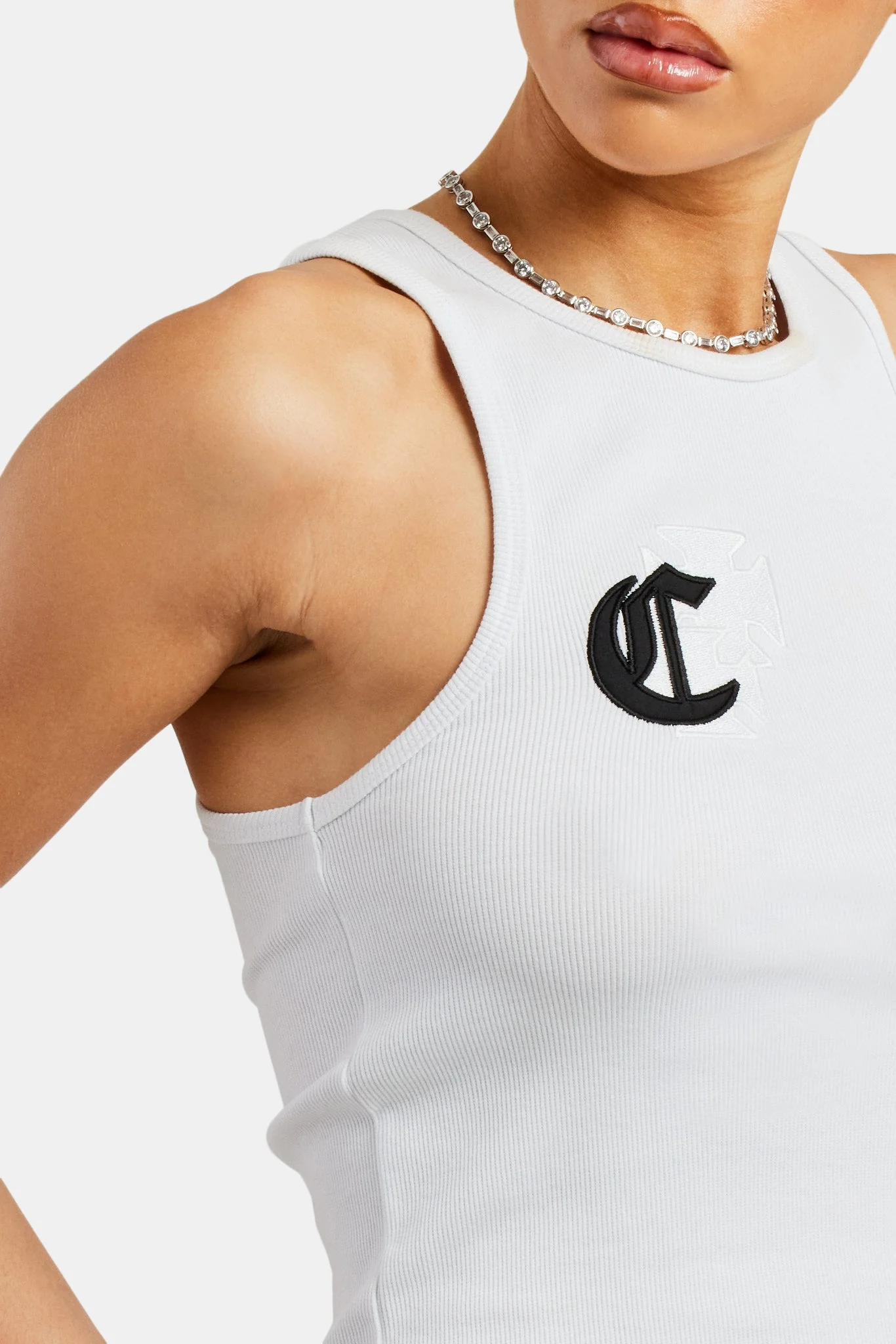 Ribbed Applique Vest - White - Image 2