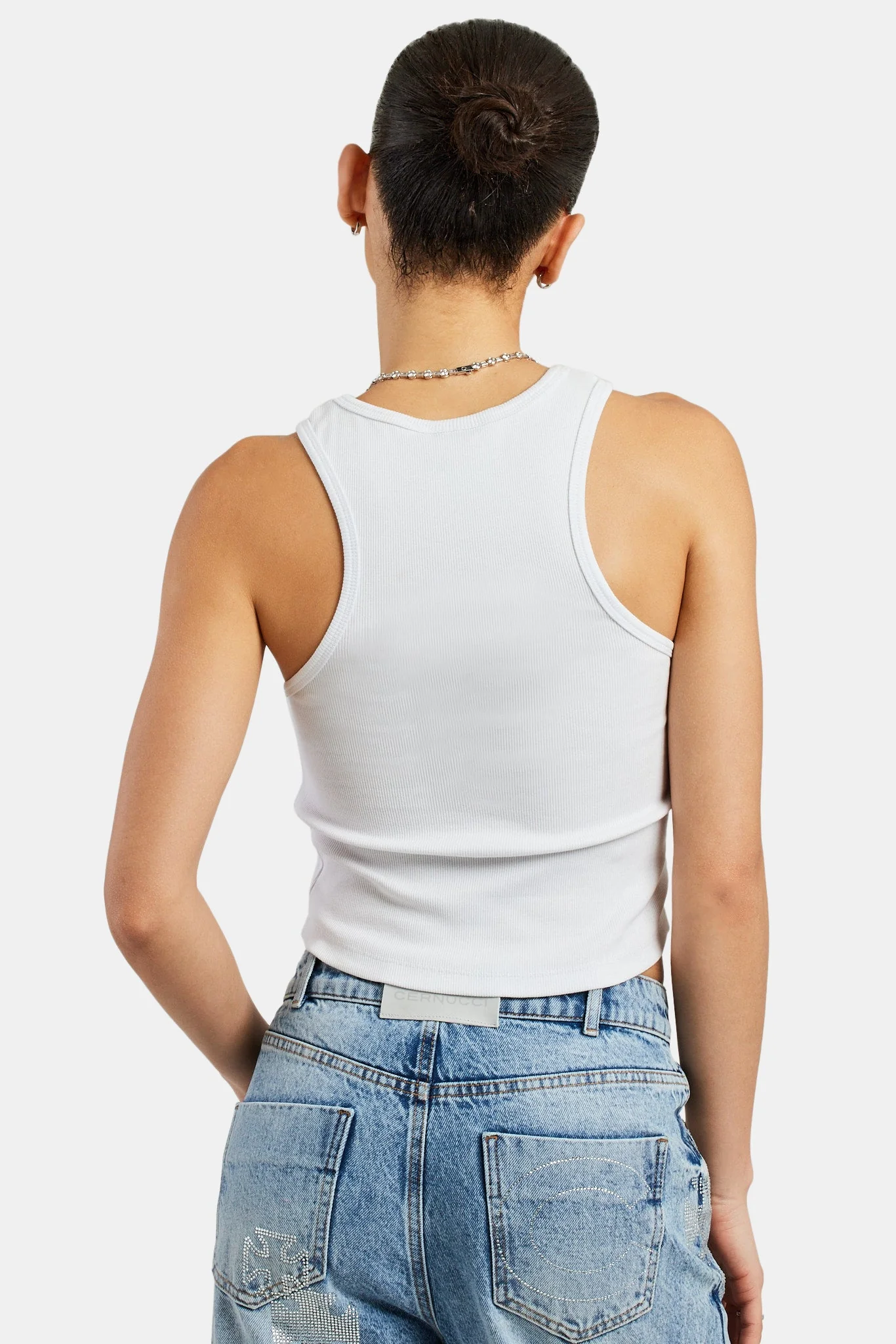 Ribbed Applique Vest - White - Image 4
