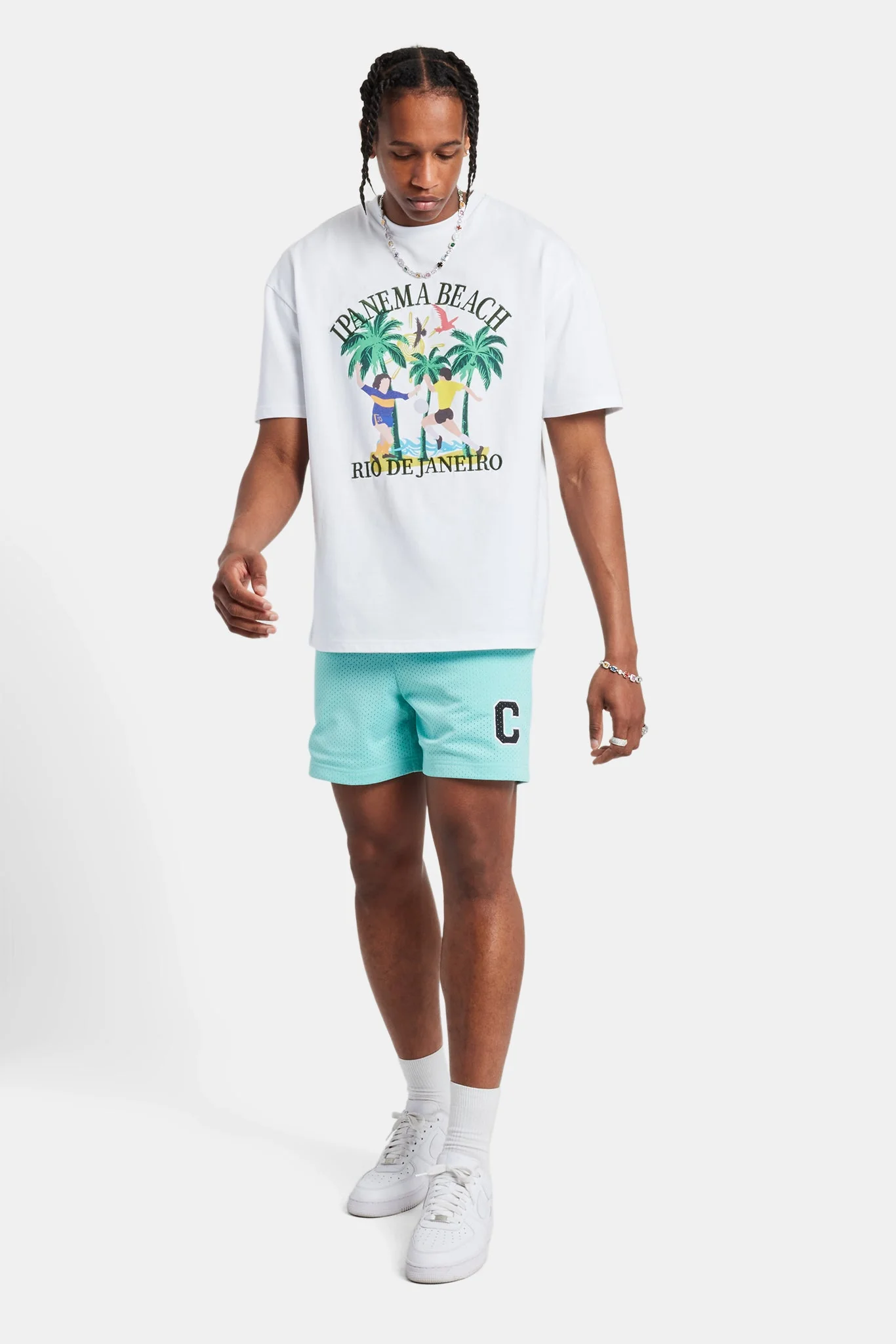 Rio Beach Football Oversized T-Shirt - White - Image 2