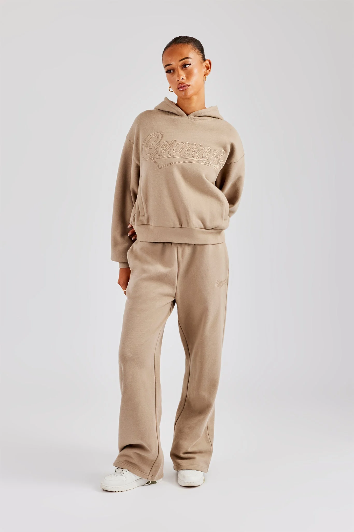 Rope Embroidery Tracksuit - Taupe - Image 4