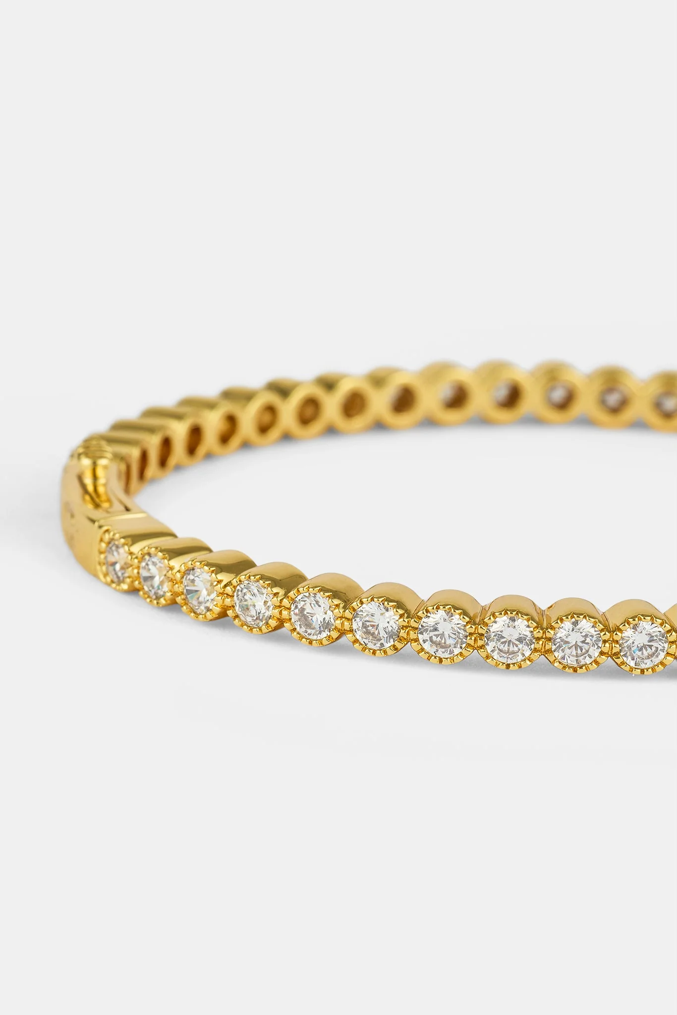 Round Cluster Bangle - 4mm - Gold - Image 3